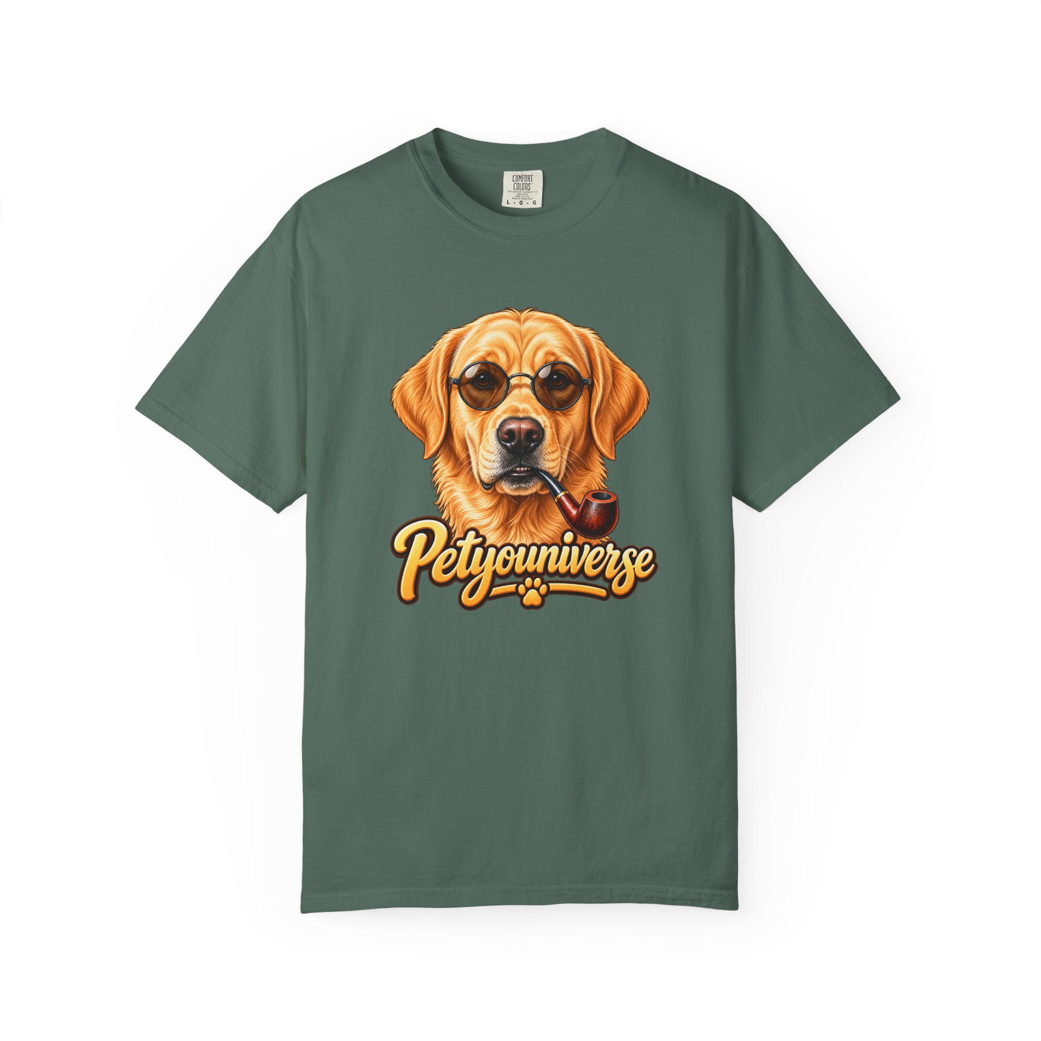 Dog Graphic T-Shirt — 'PetYoUniverse' Yellow Lab Portrait Tee - Image 82