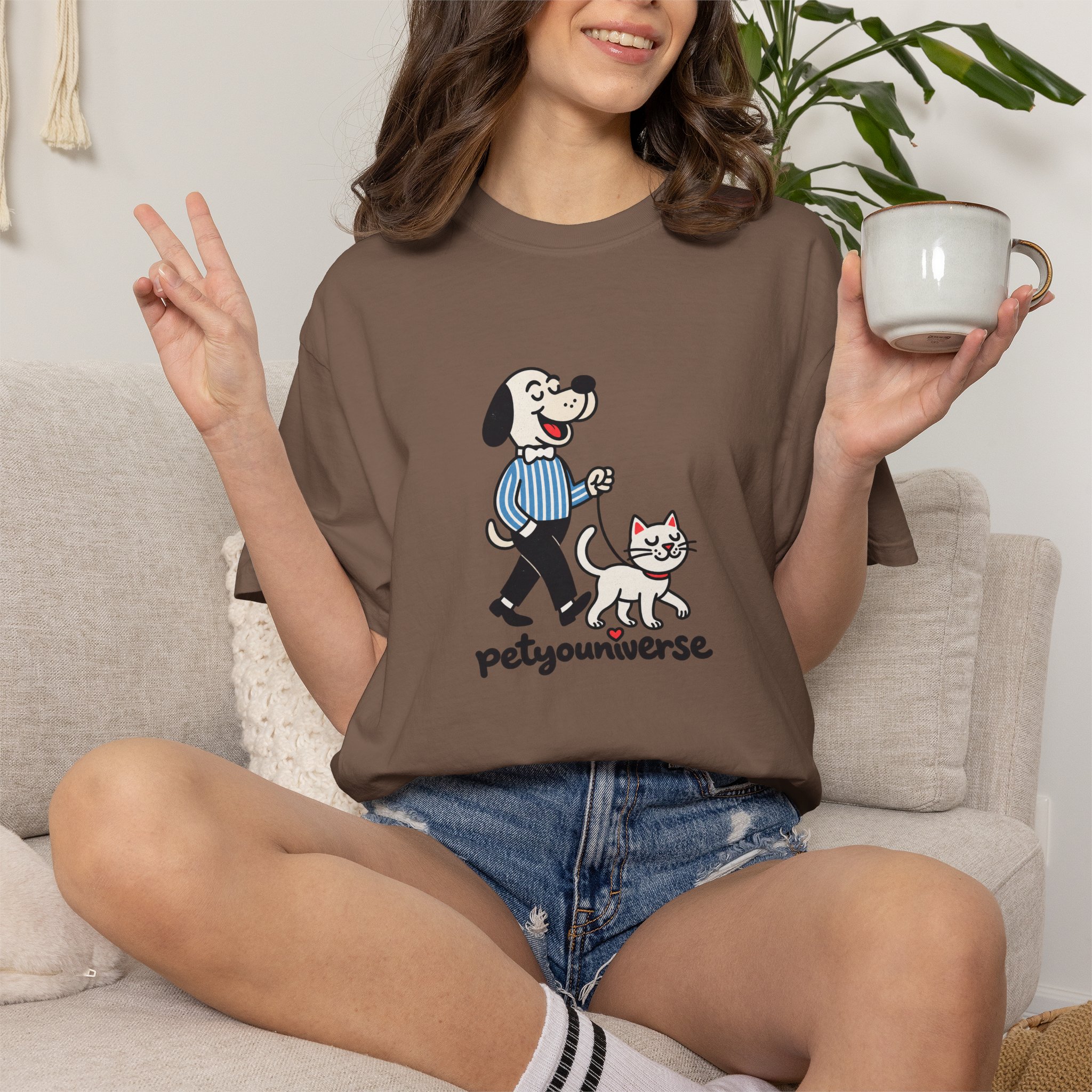 PetYouniverse Walking Dog & Cat Tee — Cute Retro Pet Graphic T-Shirt - Image 39