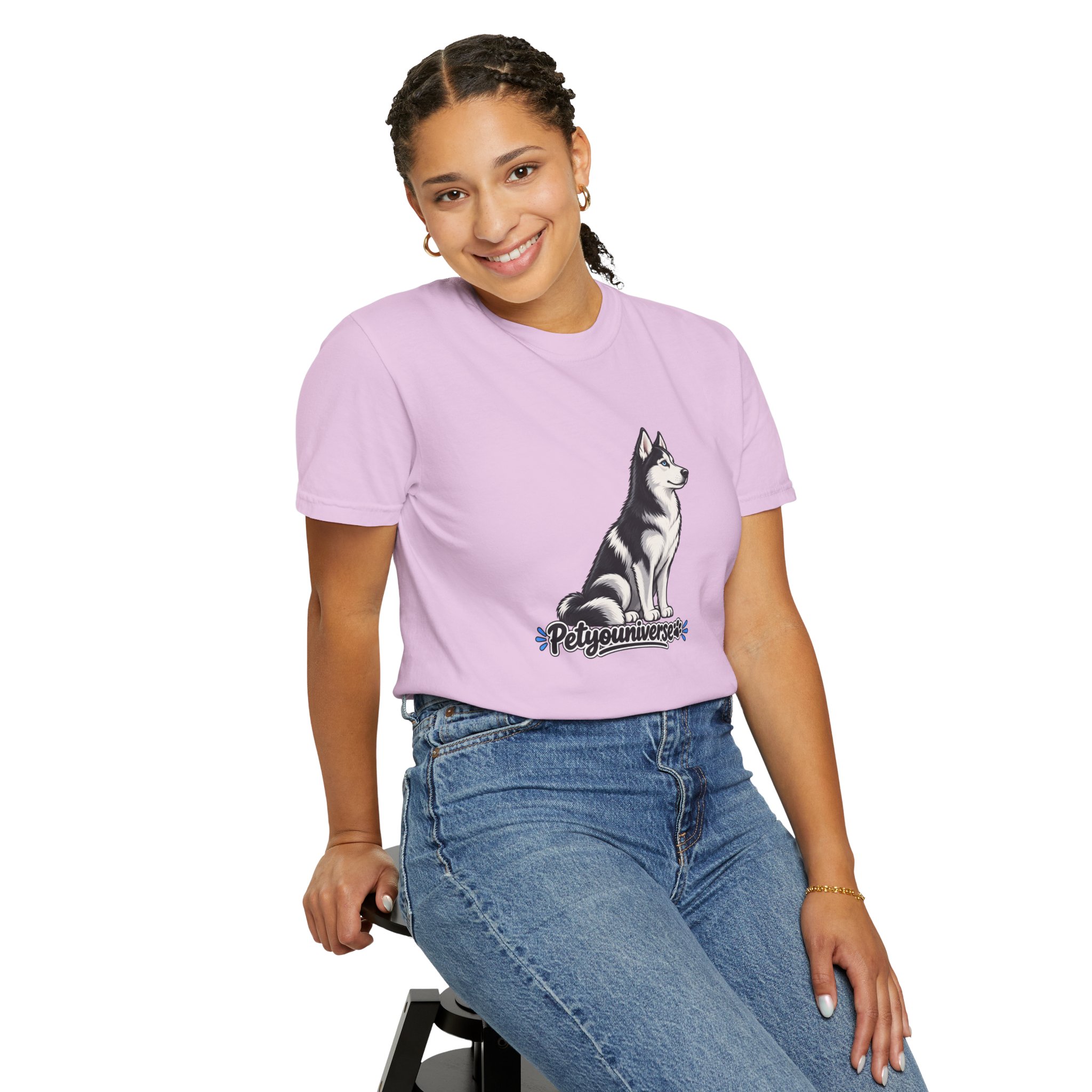 Husky Graphic T-Shirt — 'PetYoUniverse' Retro Dog Tee - Image 105