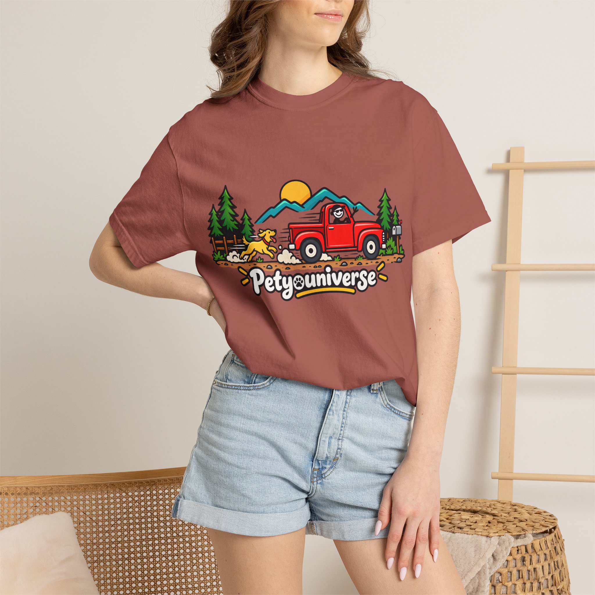 Petyuniverse Retro Truck & Dog Graphic T-Shirt - Image 110