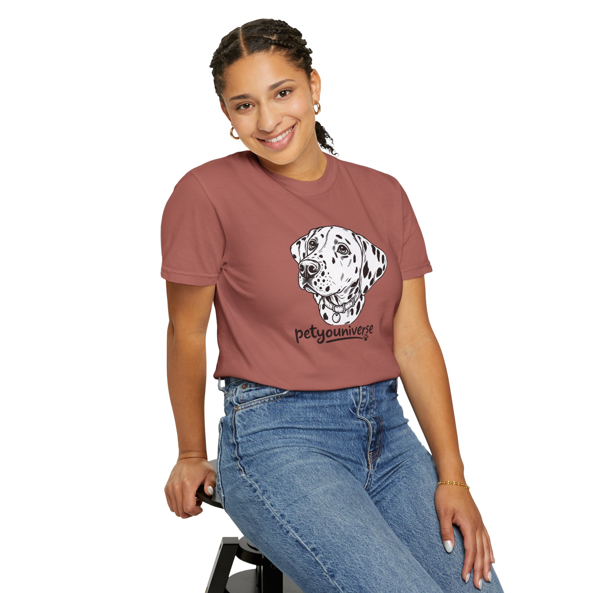 Dalmatian Portrait T-Shirt — "PetYoUniverse" Graphic Tee - Image 132