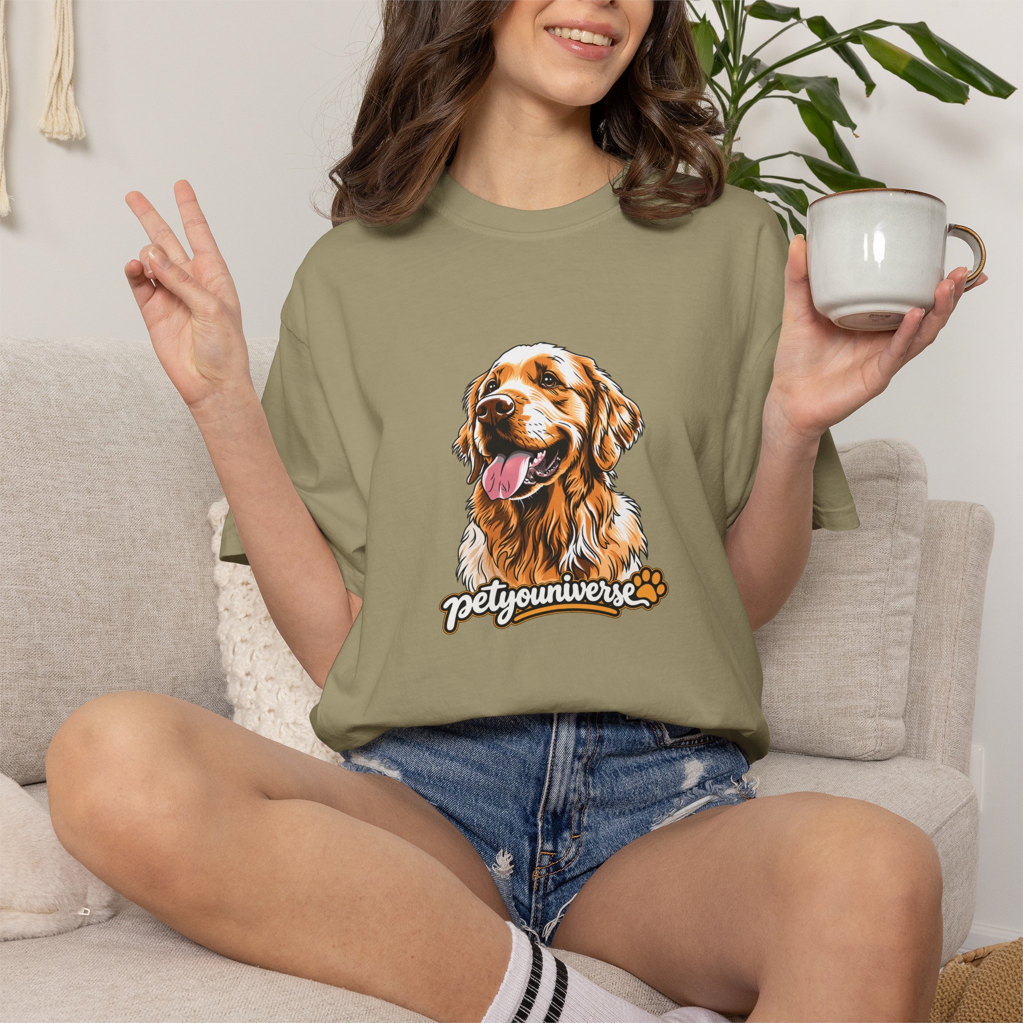 Dog Lover T-Shirt — Golden Retriever Portrait "PetYoUniverse" Graphic - Image 39
