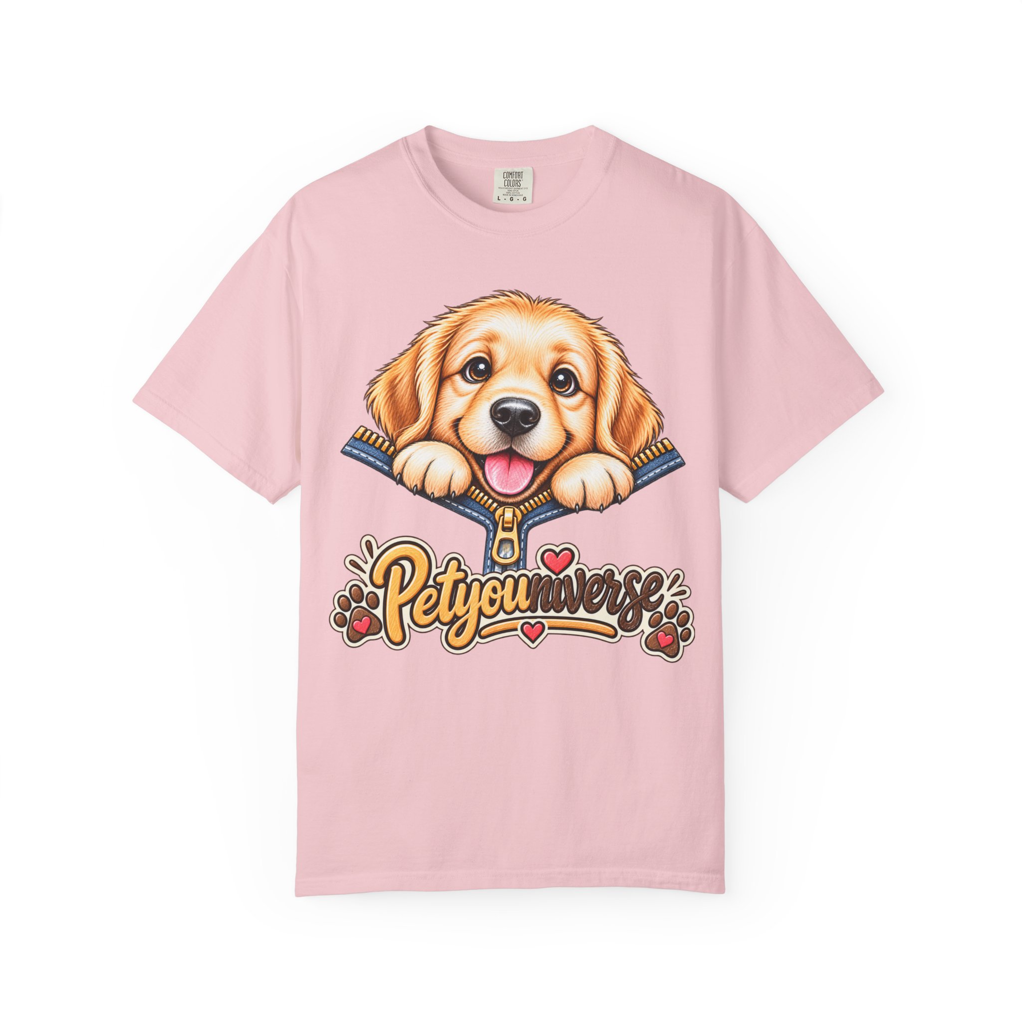 Golden Retriever Puppy "PetYoUniverse" T-Shirt - Image 100