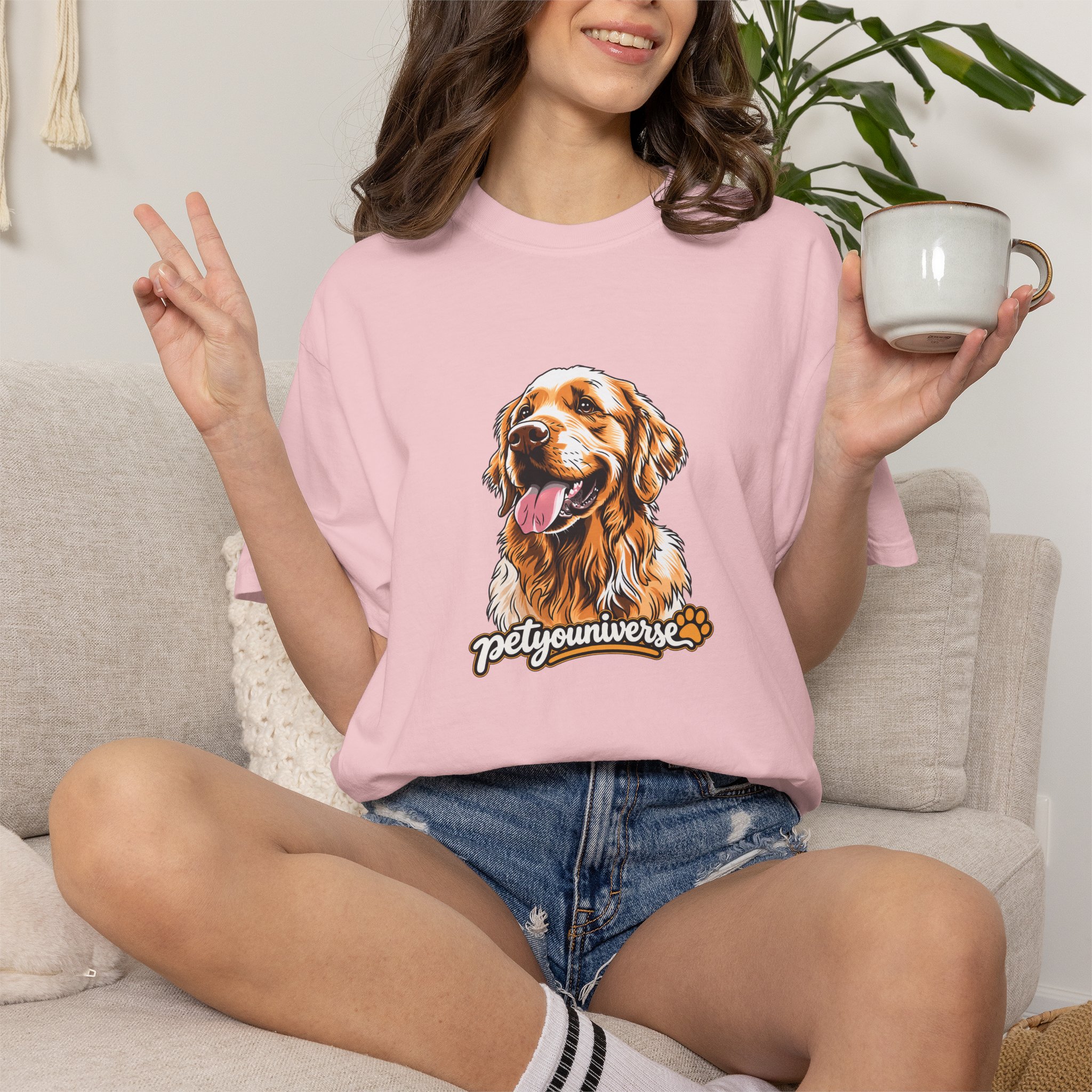 Dog Lover T-Shirt — Golden Retriever Portrait "PetYoUniverse" Graphic - Image 120
