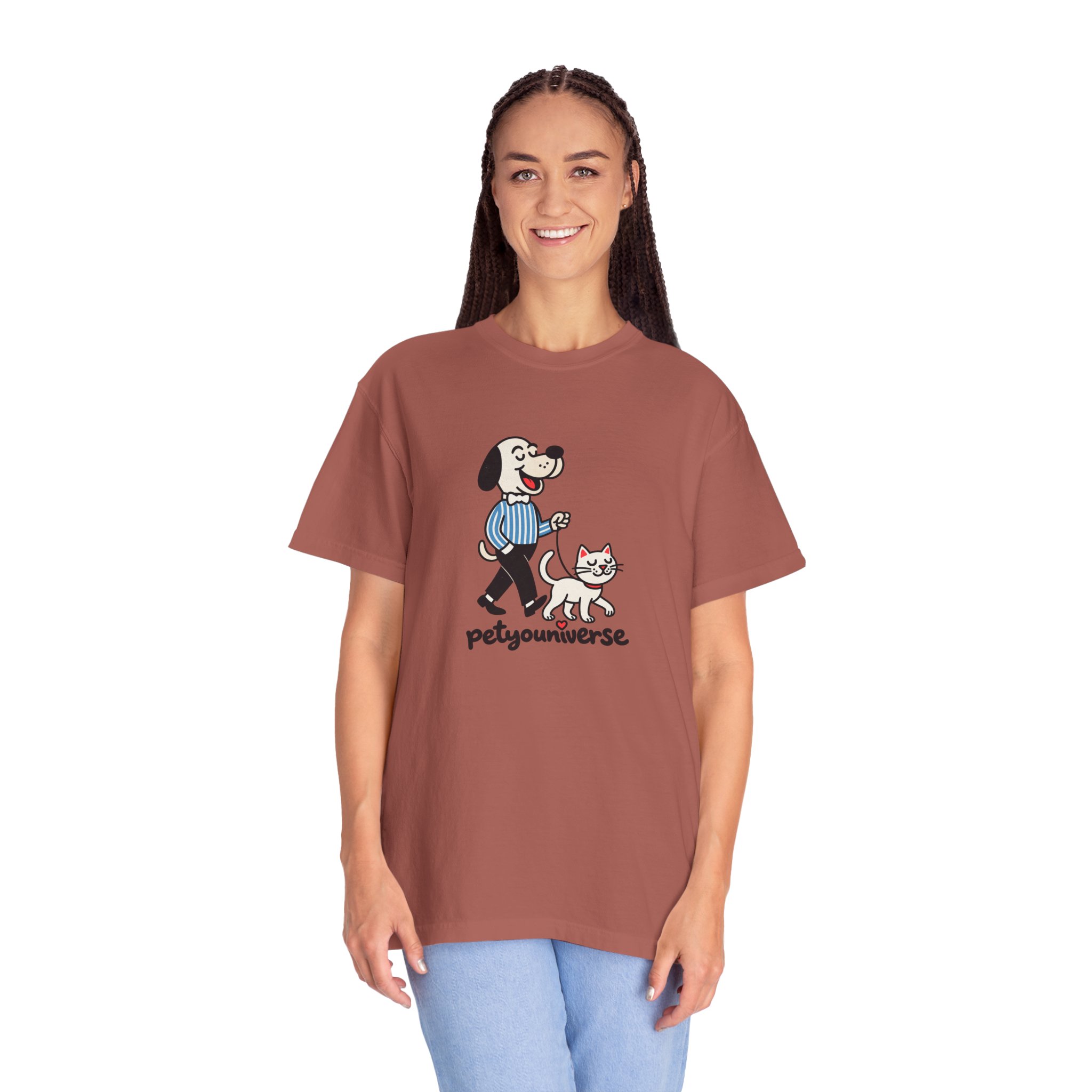 PetYouniverse Walking Dog & Cat Tee — Cute Retro Pet Graphic T-Shirt - Image 122