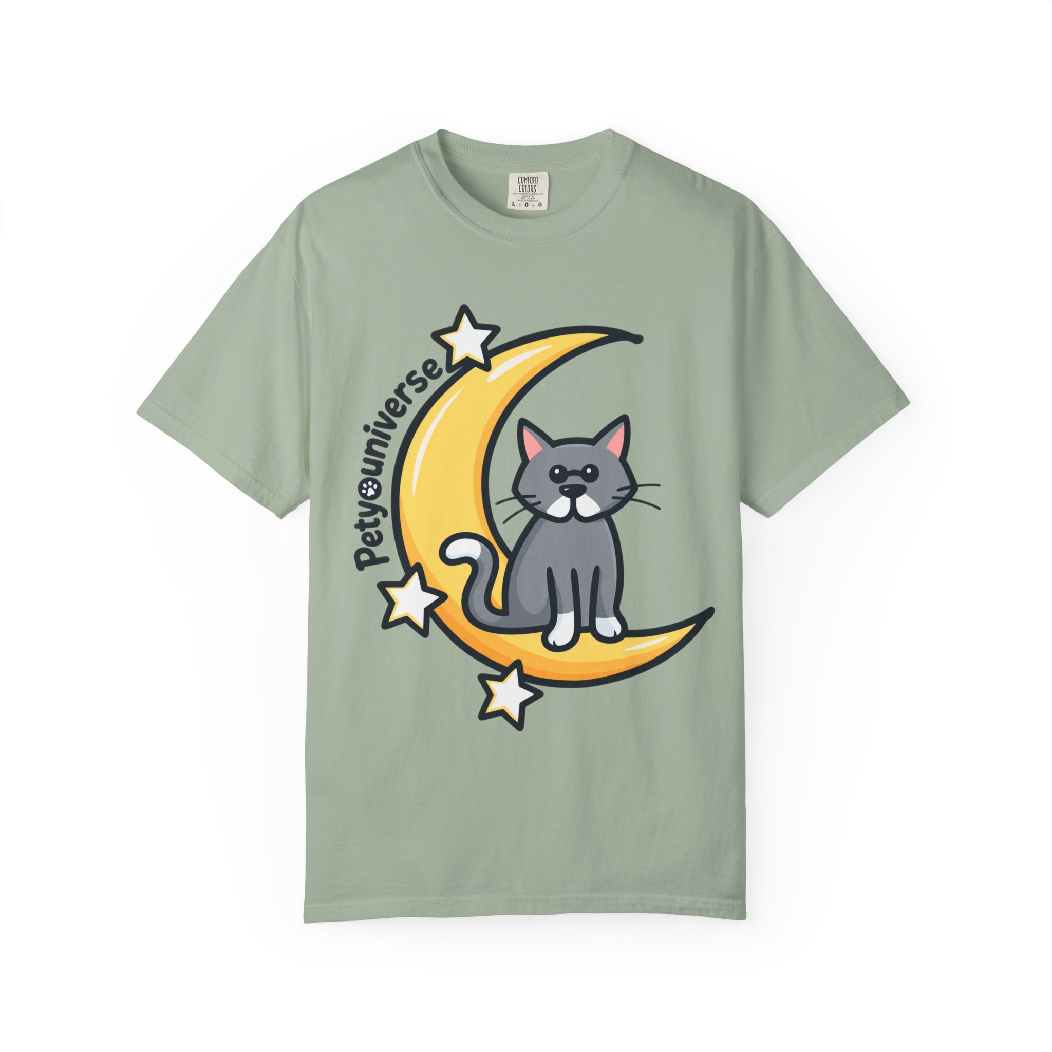 Cat on the Moon T-Shirt — "PetYoUniverse" Cute Cat Graphic Tee - Image 73