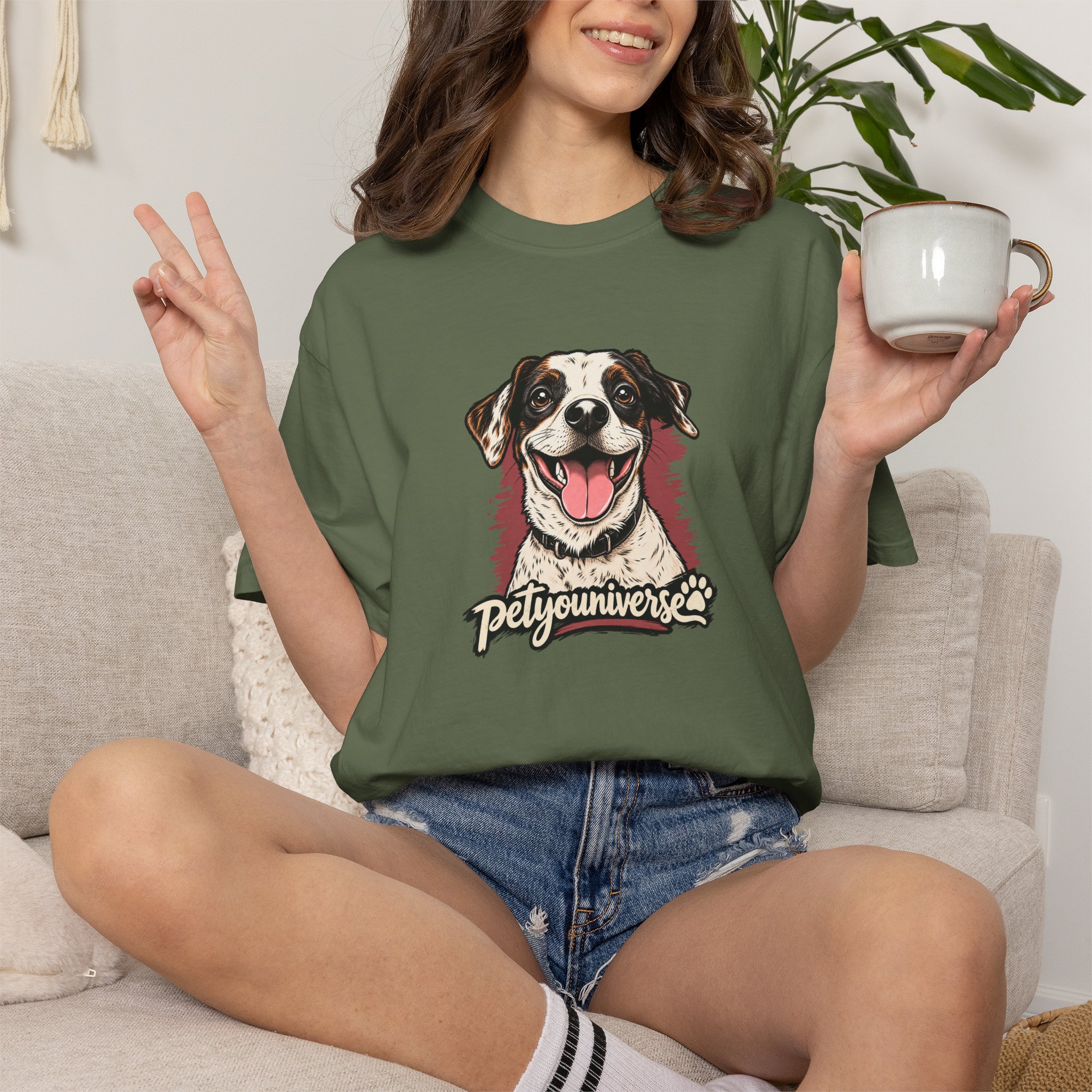 Dog Lover T-Shirt — Smiling Pup "Petyouniverse" Graphic Tee - Image 35