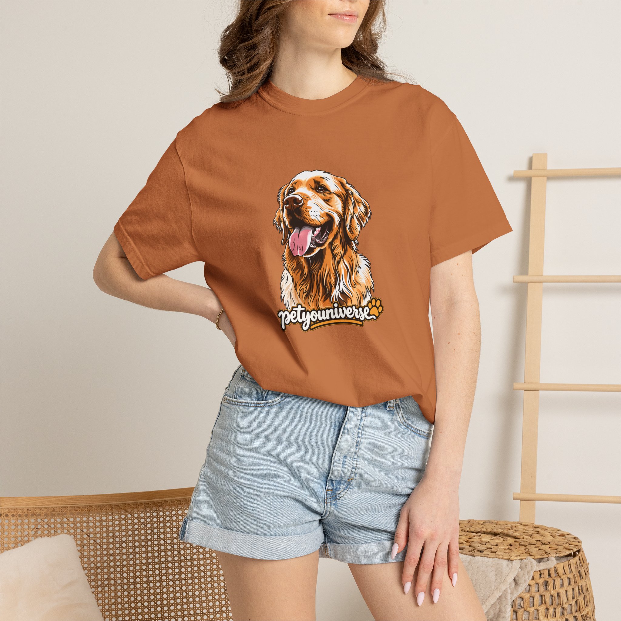 Dog Lover T-Shirt — Golden Retriever Portrait "PetYoUniverse" Graphic - Image 29