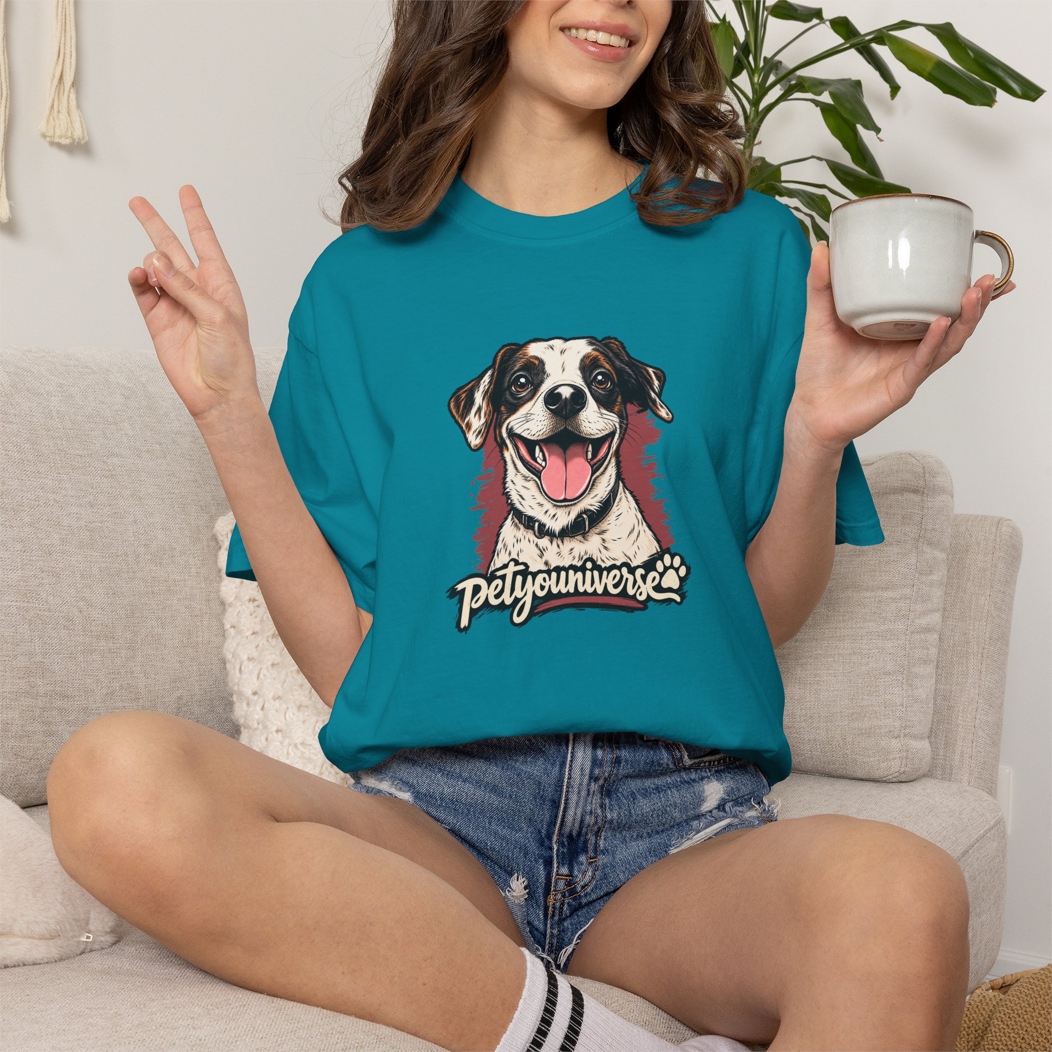 Dog Lover T-Shirt — Smiling Pup "Petyouniverse" Graphic Tee - Image 51