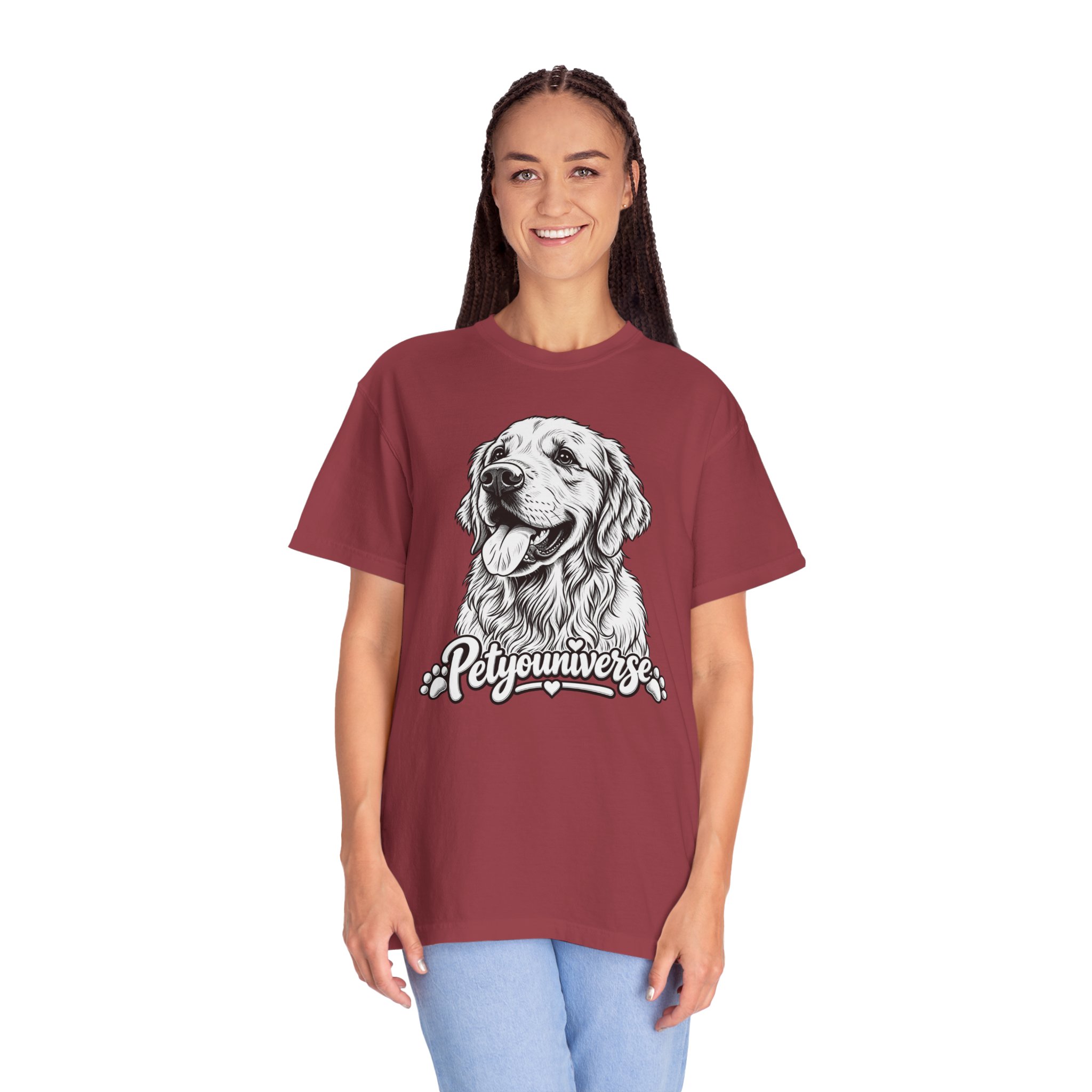 PetYoUniverse Golden Retriever Graphic T-Shirt — Cute Dog Portrait Tee - Image 113