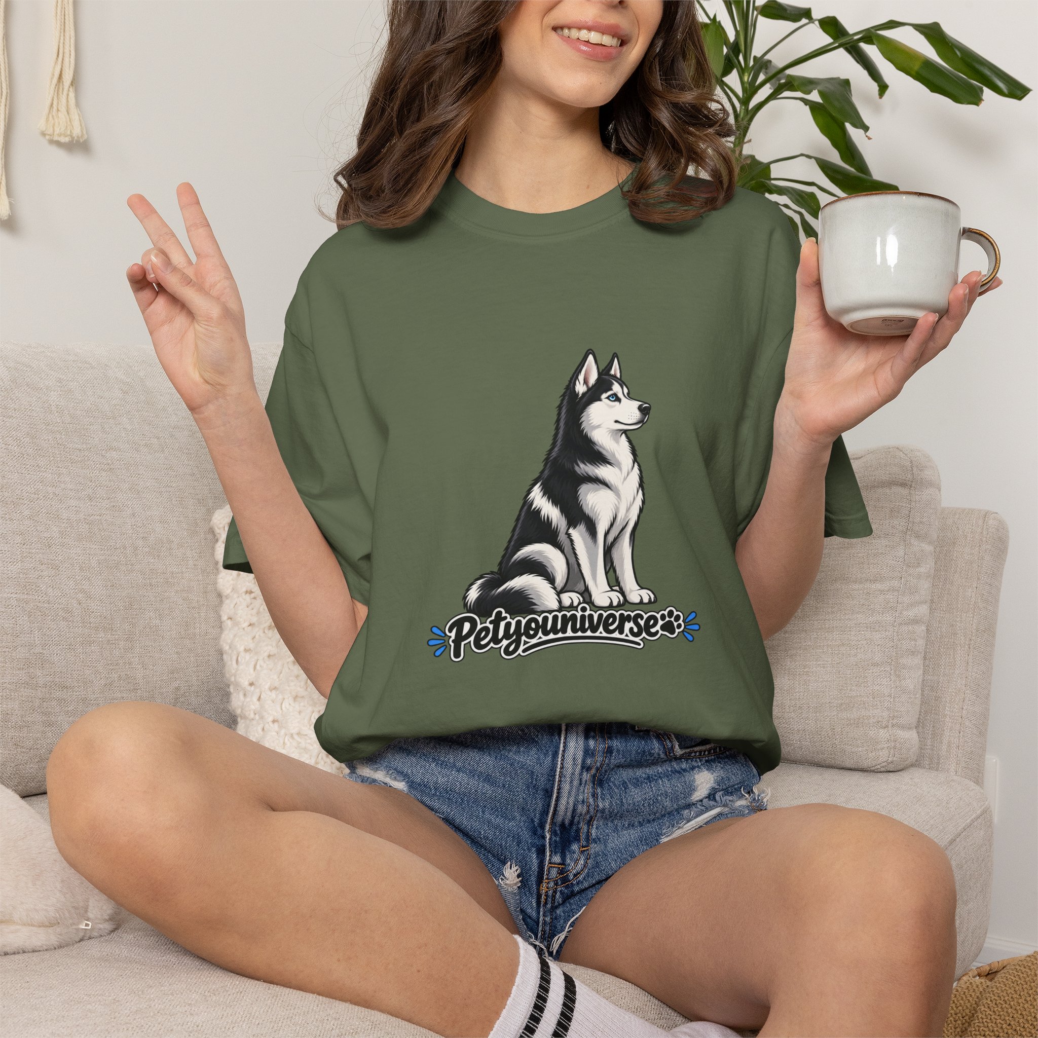 Husky Graphic T-Shirt — 'PetYoUniverse' Retro Dog Tee - Image 57