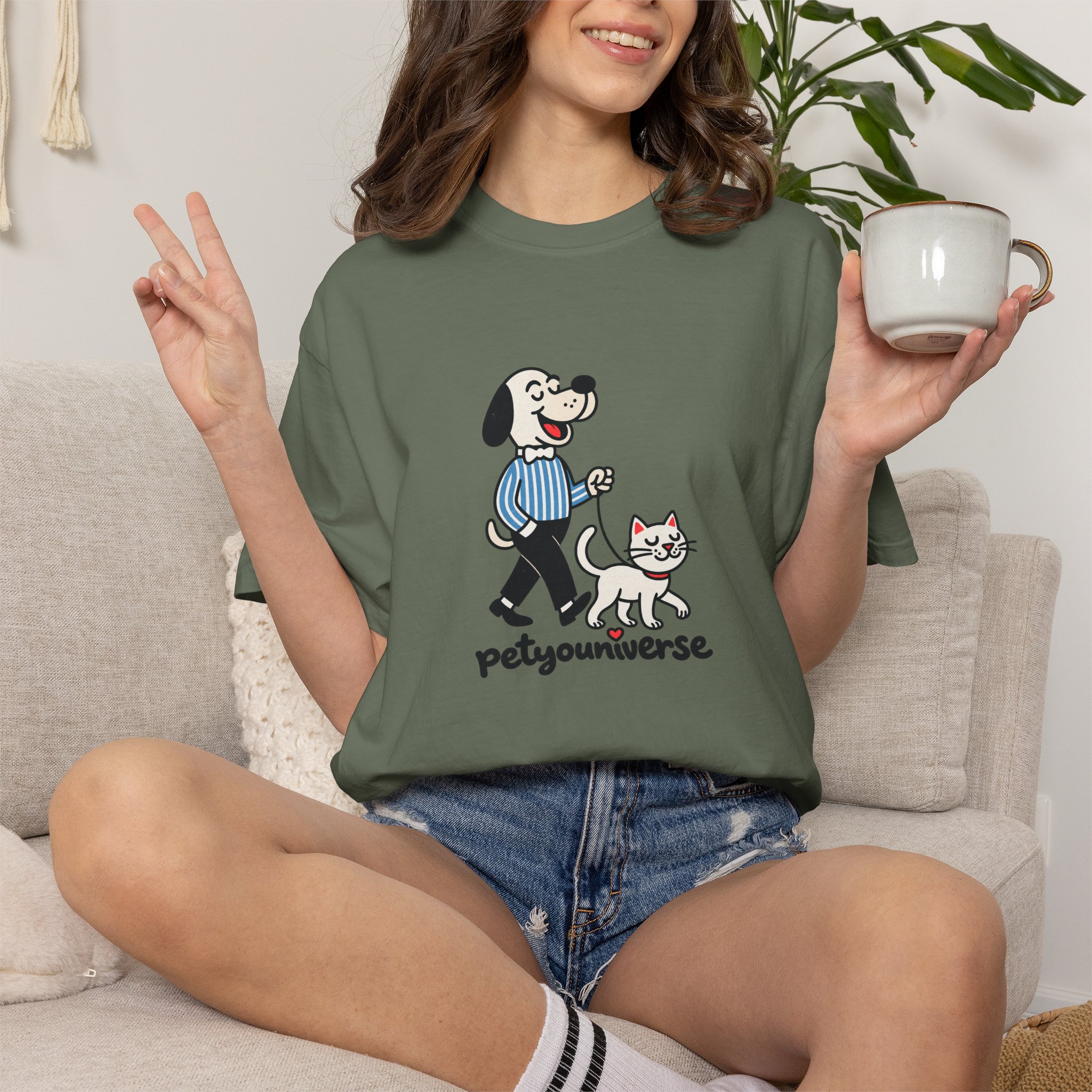 PetYouniverse Walking Dog & Cat Tee — Cute Retro Pet Graphic T-Shirt - Image 66