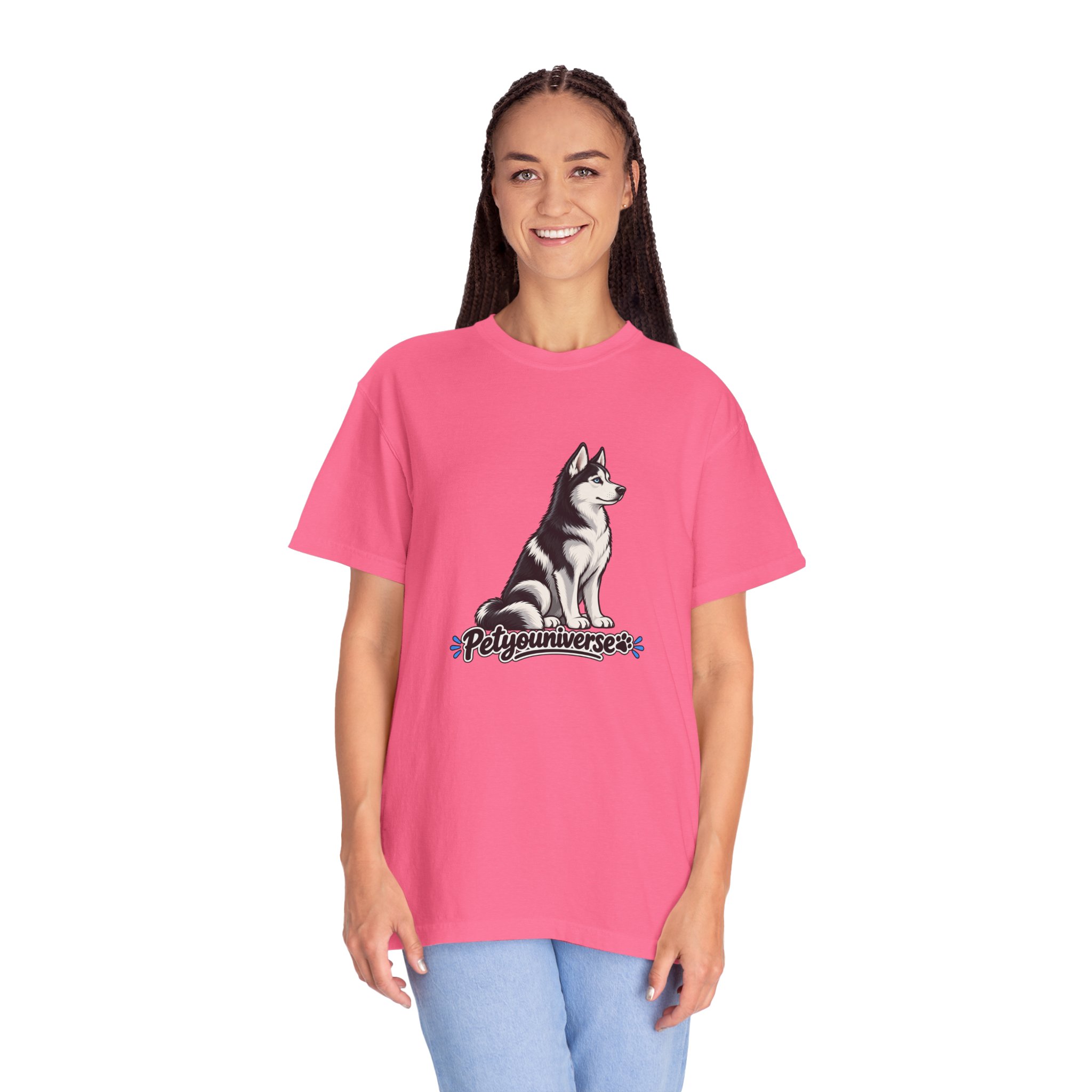 Husky Graphic T-Shirt — 'PetYoUniverse' Retro Dog Tee - Image 122
