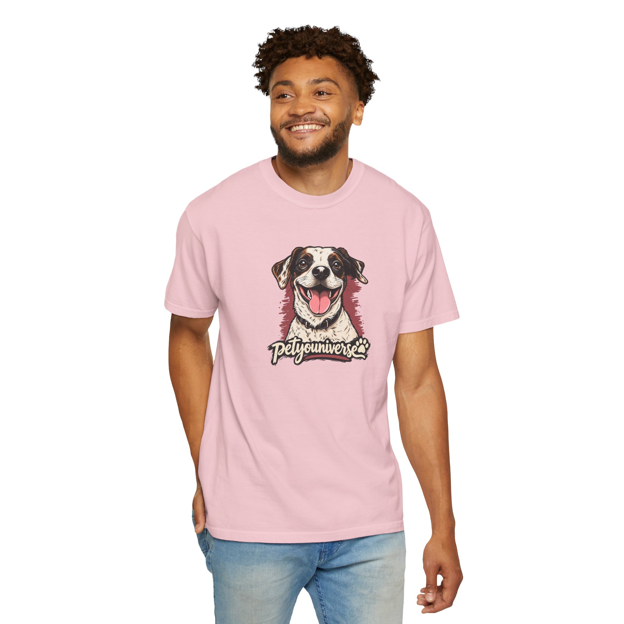 Dog Lover T-Shirt — Smiling Pup "Petyouniverse" Graphic Tee - Image 86