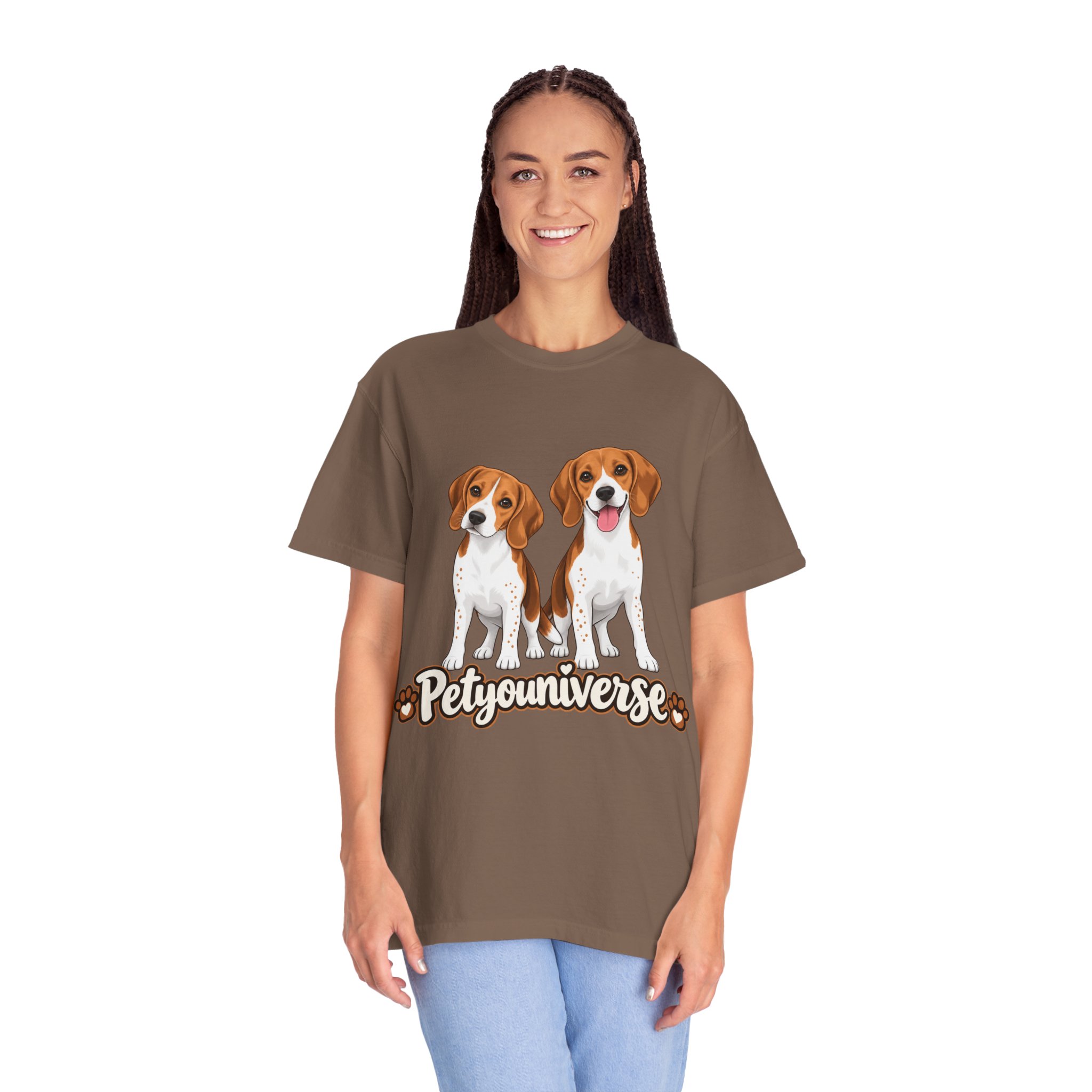 Beagle Lovers T-Shirt — 'PetYoUniverse' Cute Cartoon Duo Dog Tee - Image 32