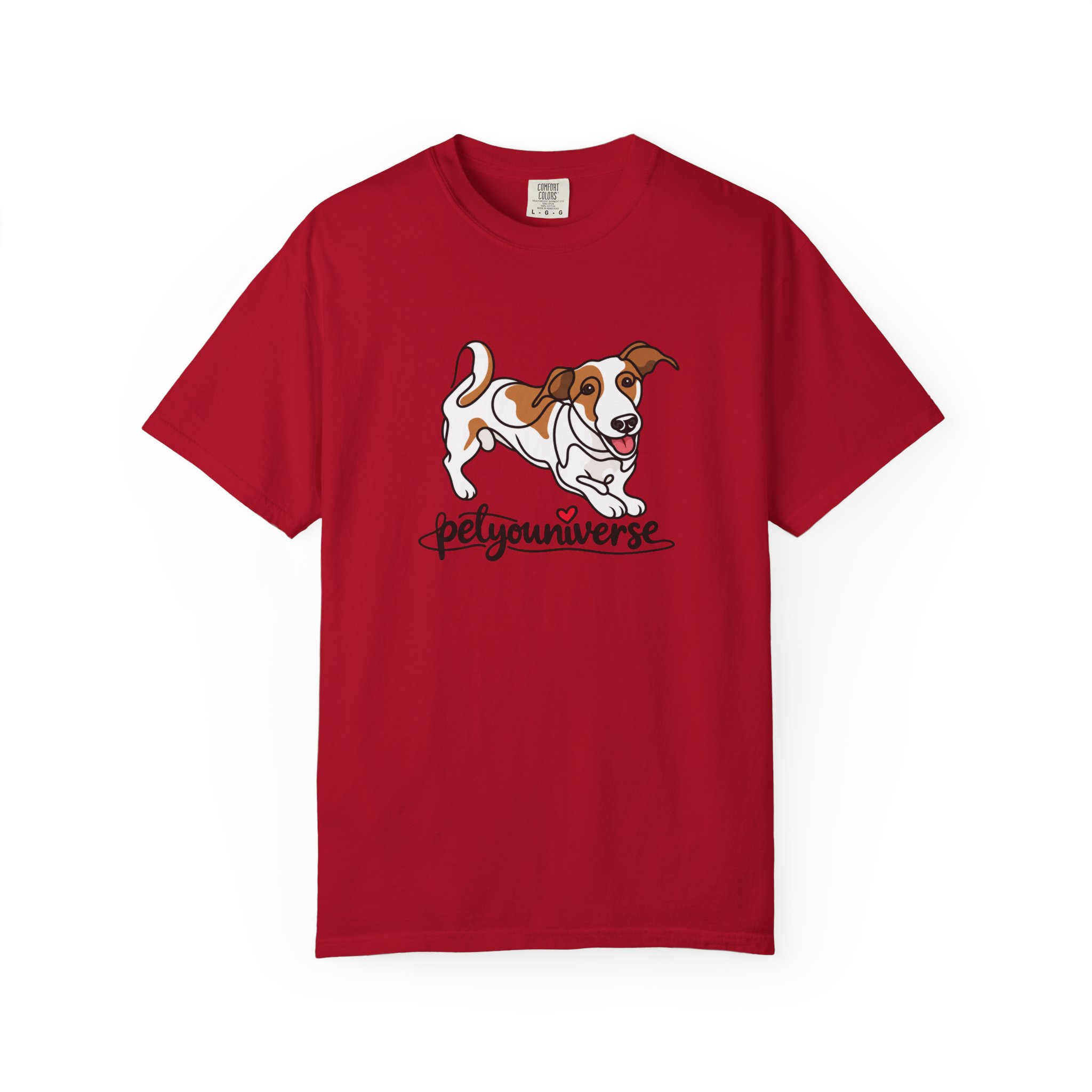 Dog Cartoon T-Shirt — "PetYoUniverse" Playful Jack Russell Tee - Image 136