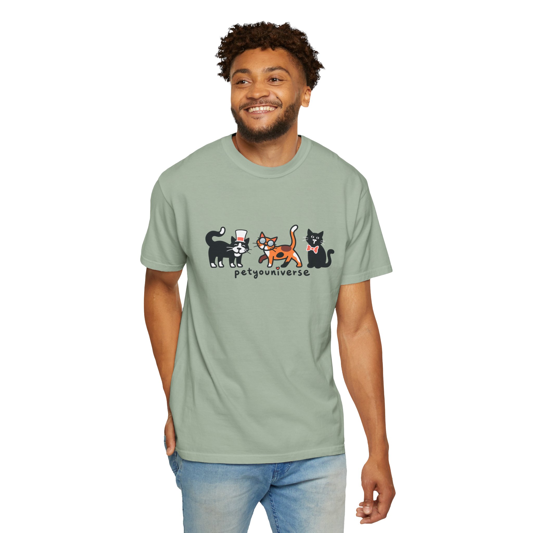 Cat Crew Graphic T-Shirt — "petgouriverse" Cute Cartoon Cats Tee - Image 43