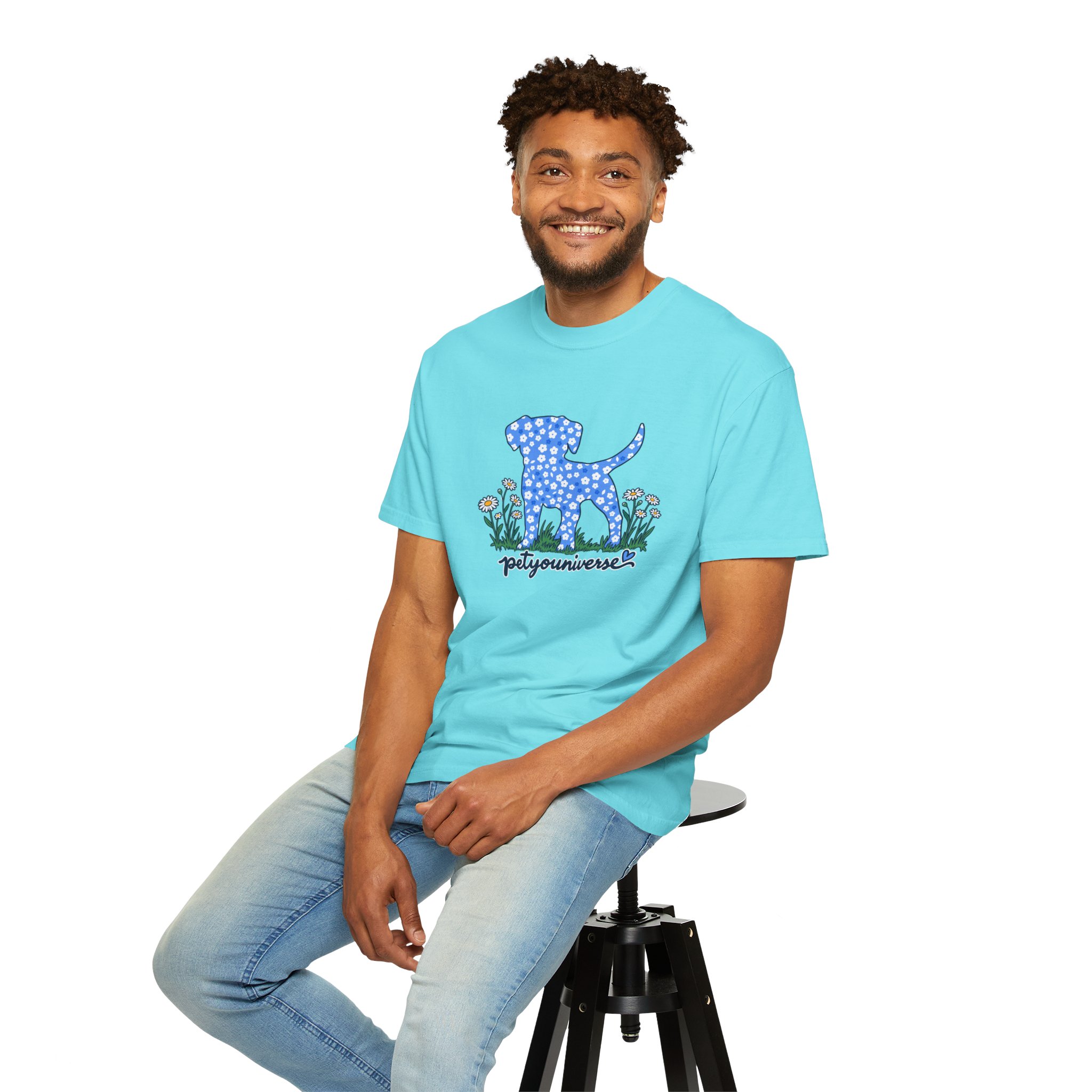 Dog Silhouette Floral T‑Shirt — "PetYoUniverse" Graphic Tee - Image 63
