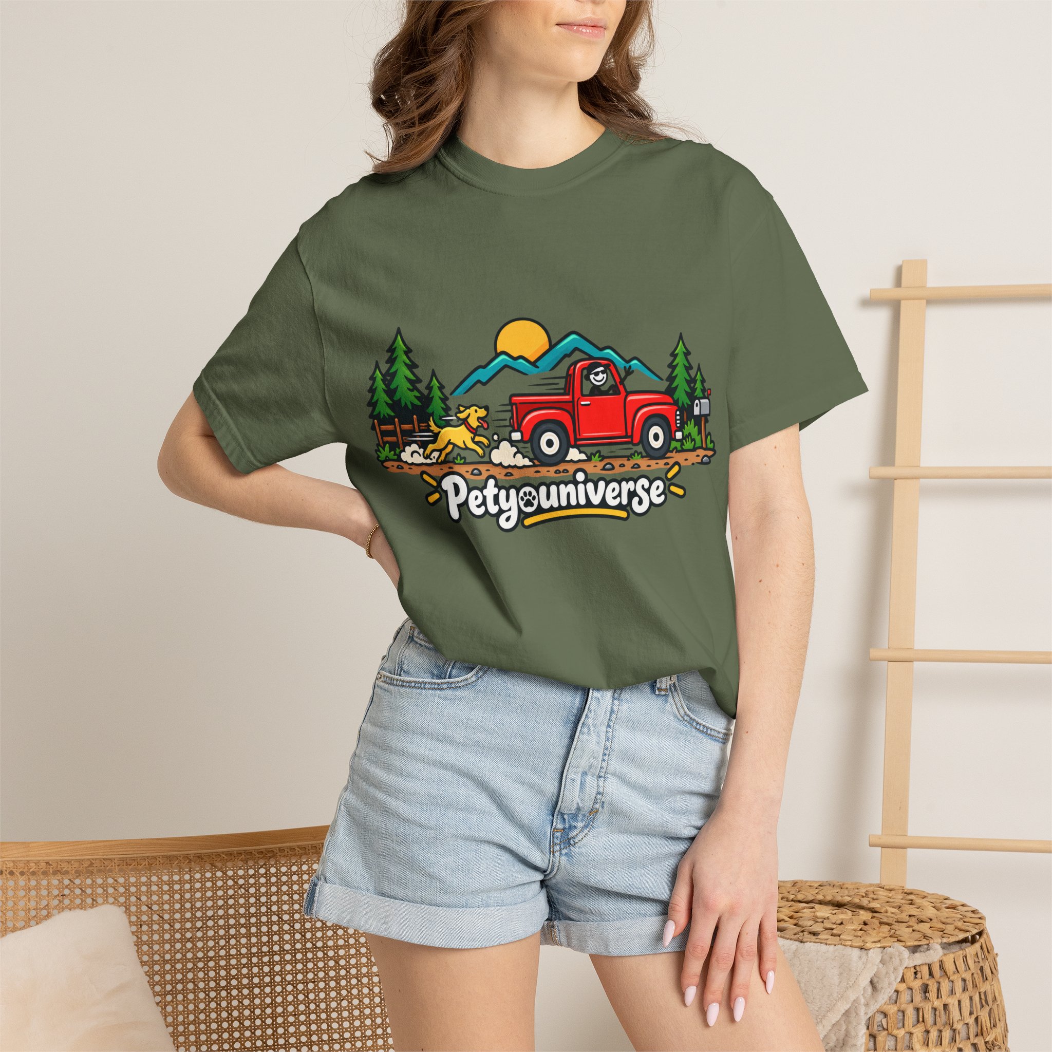 Petyuniverse Retro Truck & Dog Graphic T-Shirt - Image 38
