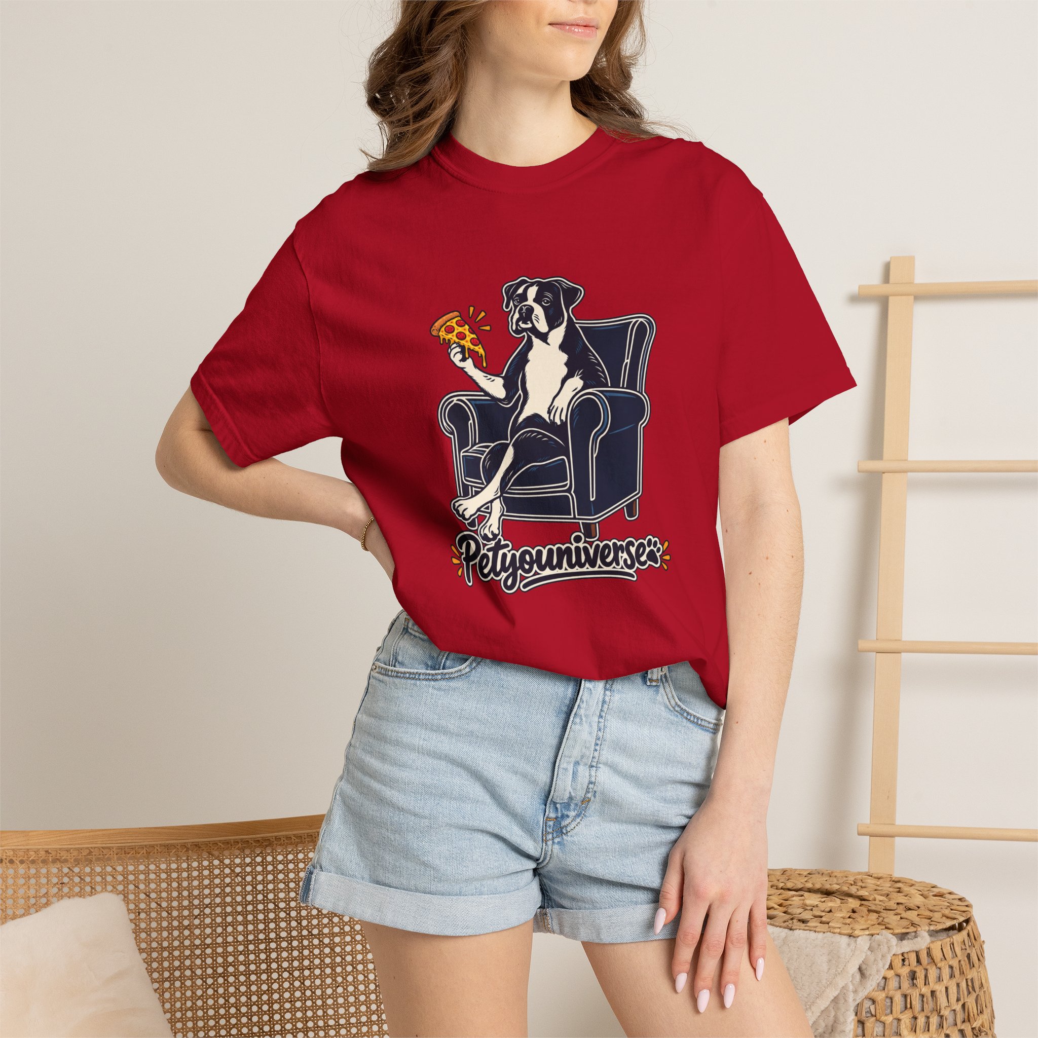 T-Shirt — PetYoUniverse Dog on Armchair with Pizza Graphic - Image 128