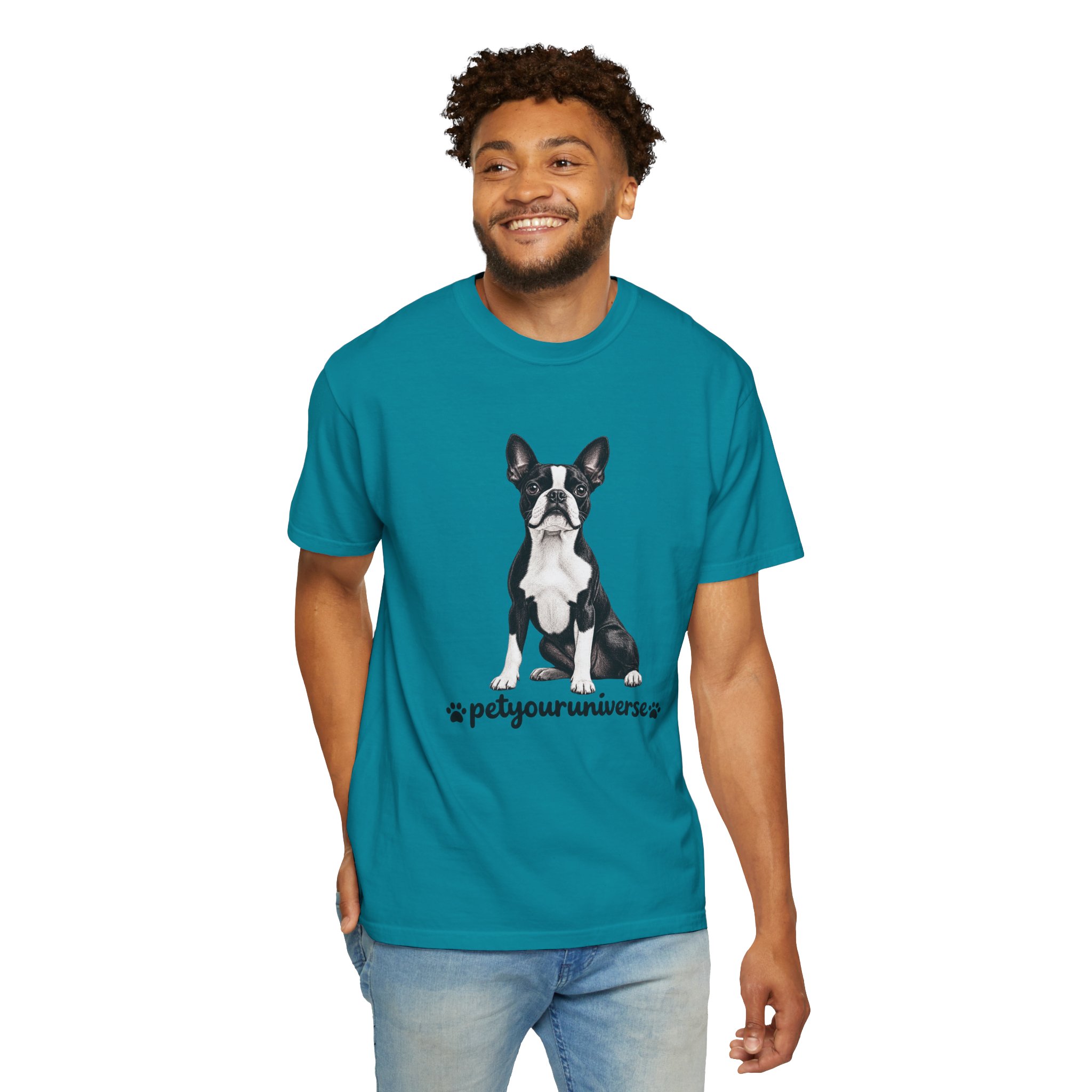 Boston Terrier Graphic T-Shirt — "PetYoUniverse" Dog Lover Tee - Image 88