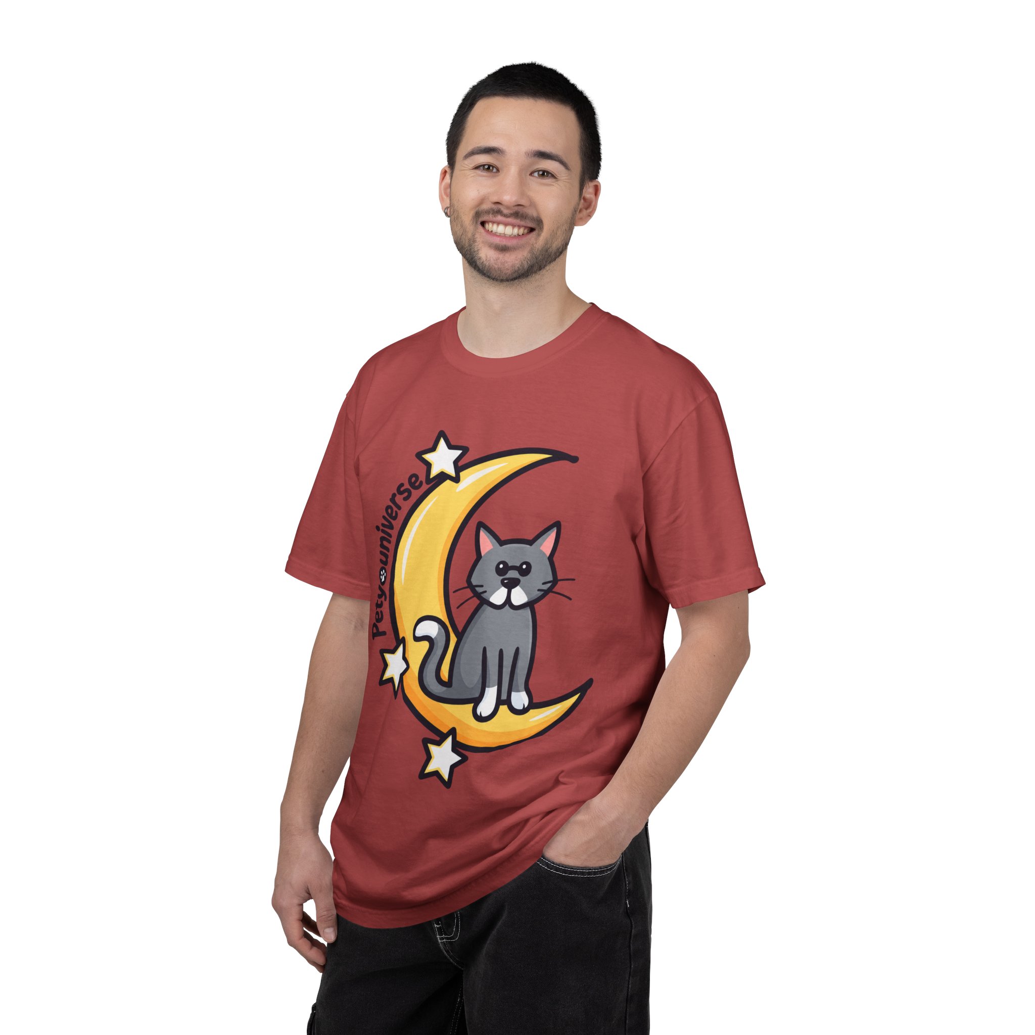Cat on the Moon T-Shirt — "PetYoUniverse" Cute Cat Graphic Tee - Image 121