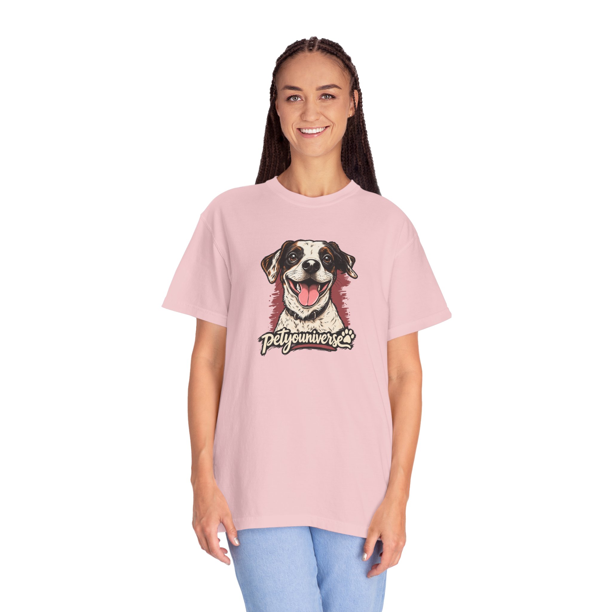 Dog Lover T-Shirt — Smiling Pup "Petyouniverse" Graphic Tee - Image 85