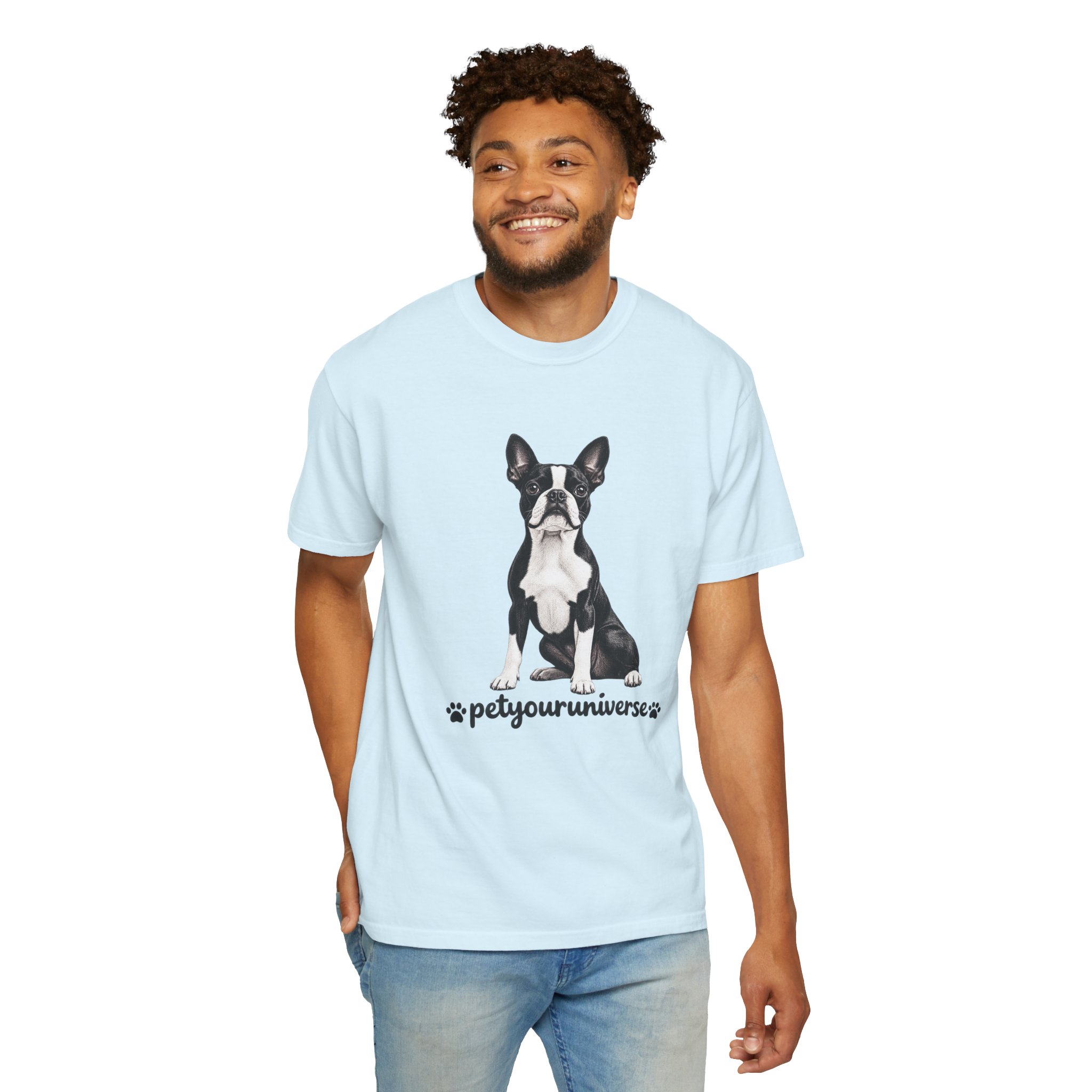 Boston Terrier Graphic T-Shirt — "PetYoUniverse" Dog Lover Tee - Image 97