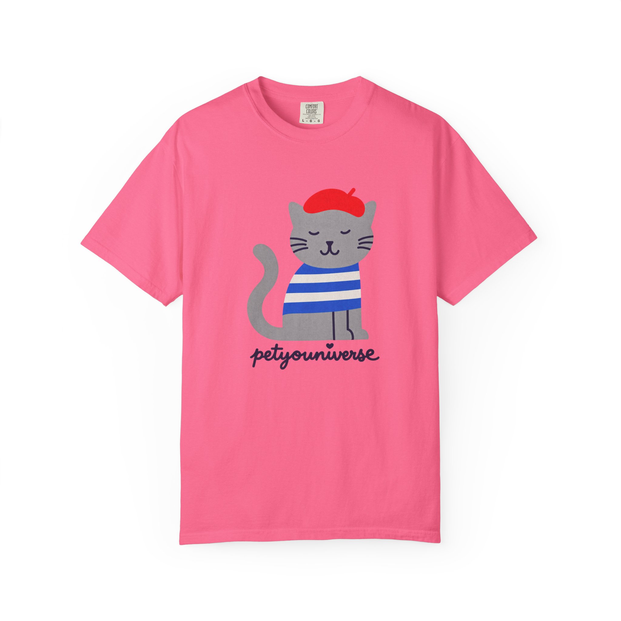 Cat Graphic T-Shirt — "petiyouniverse" Cute French Cat Tee - Image 109