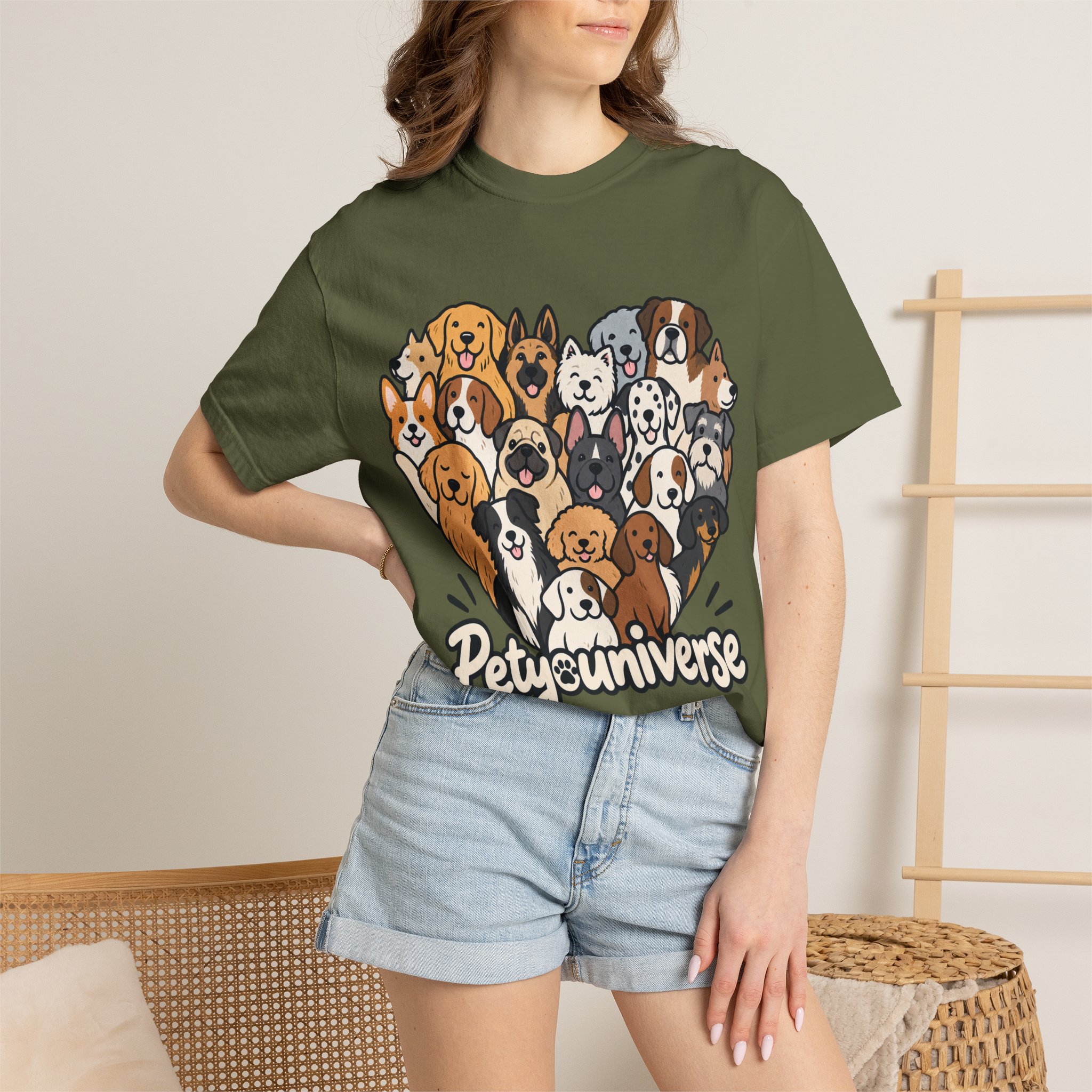 Dog Lover Cartoon T-Shirt — "Pety Universe" Graphic Tee - Image 92