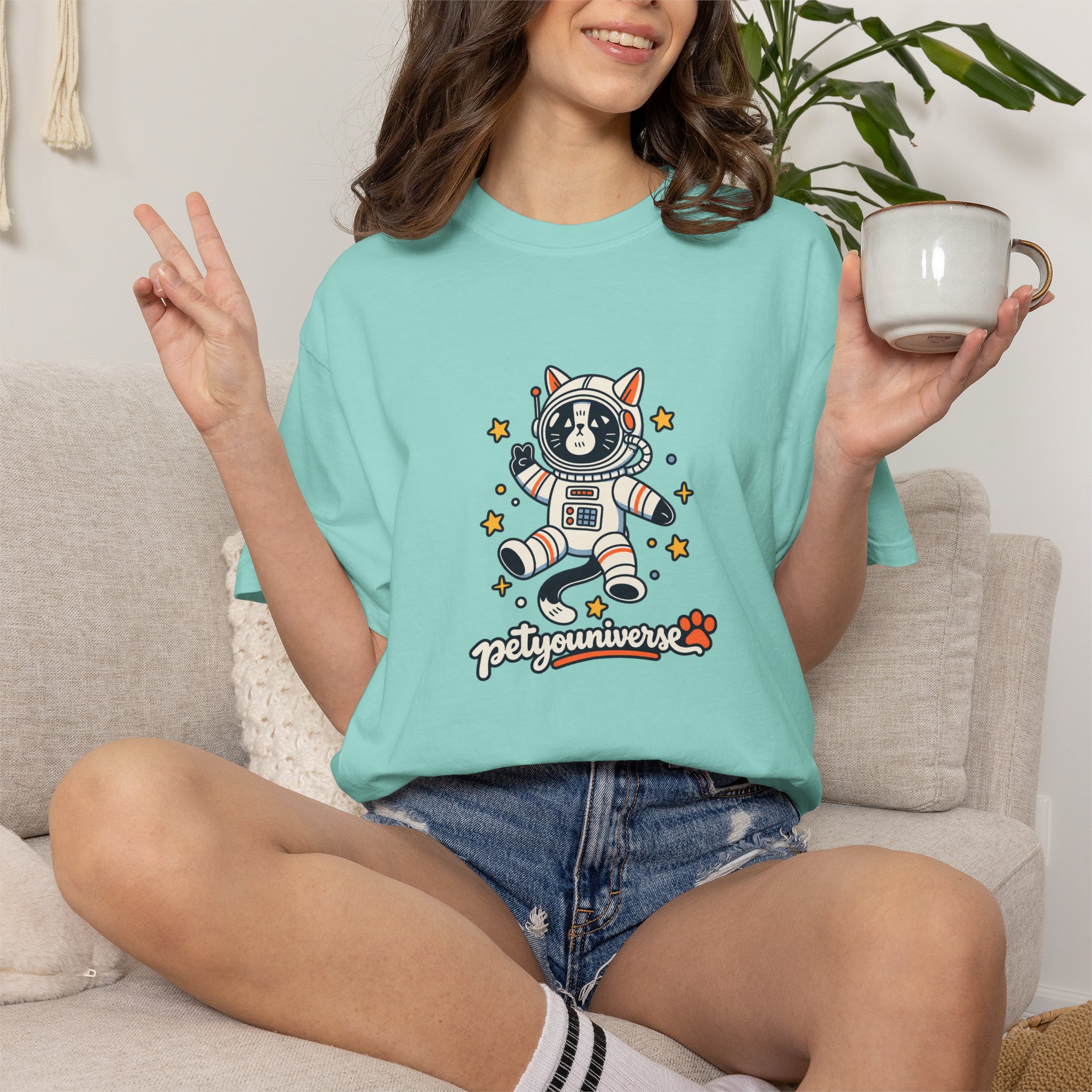 Astronaut Dog T-Shirt — 'PetYoUniverse' Cute Space Pup Tee - Image 84