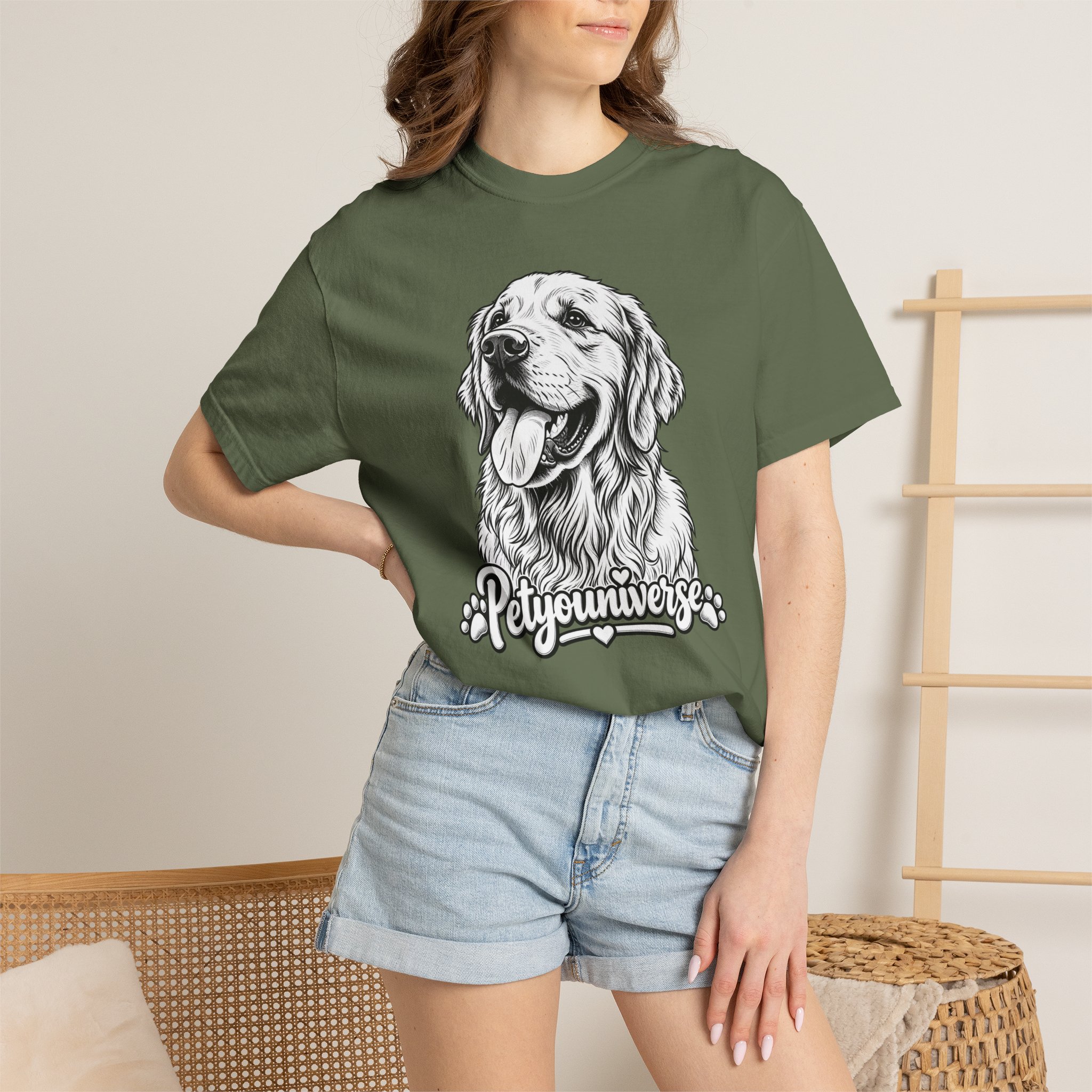 PetYoUniverse Golden Retriever Graphic T-Shirt — Cute Dog Portrait Tee - Image 38