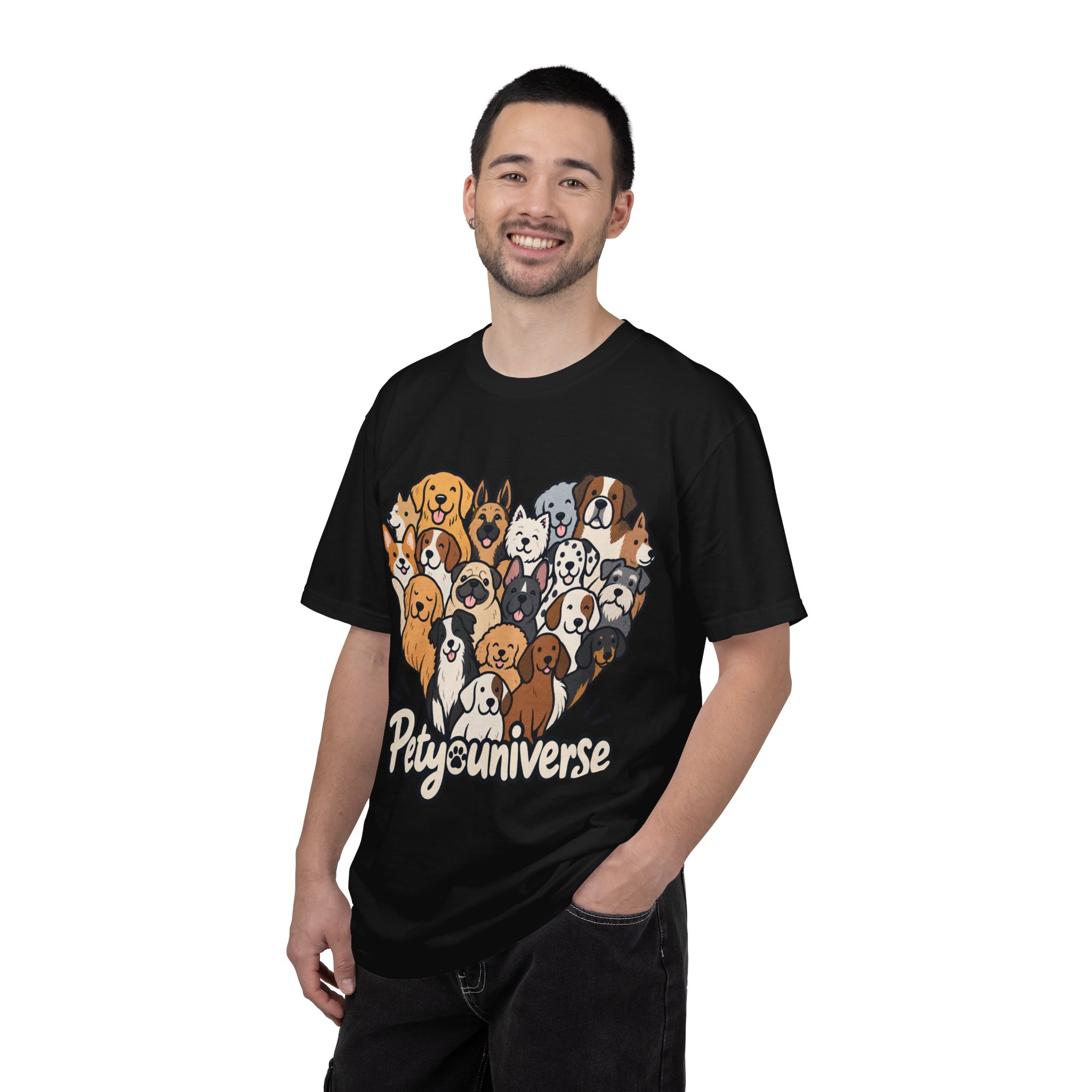 Dog Lover Cartoon T-Shirt — "Pety Universe" Graphic Tee - Image 134