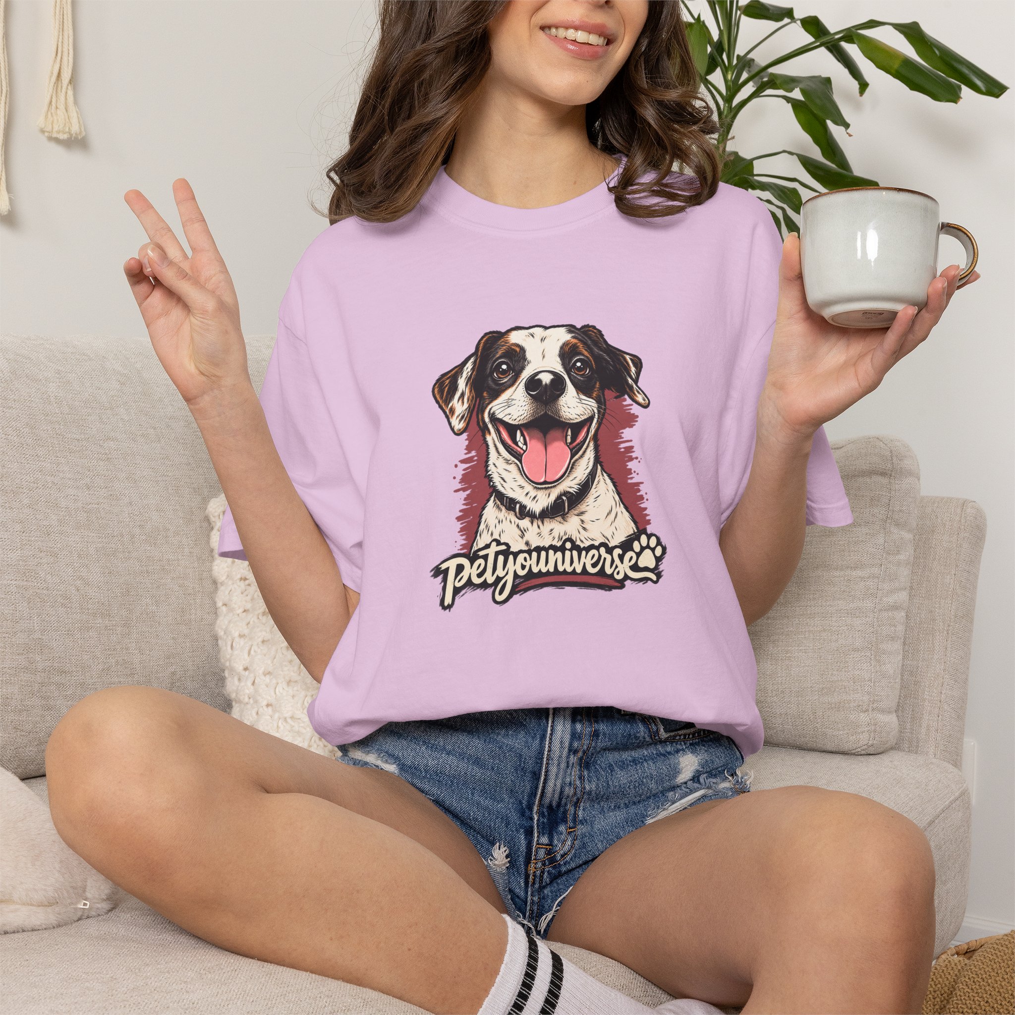 Dog Lover T-Shirt — Smiling Pup "Petyouniverse" Graphic Tee - Image 75