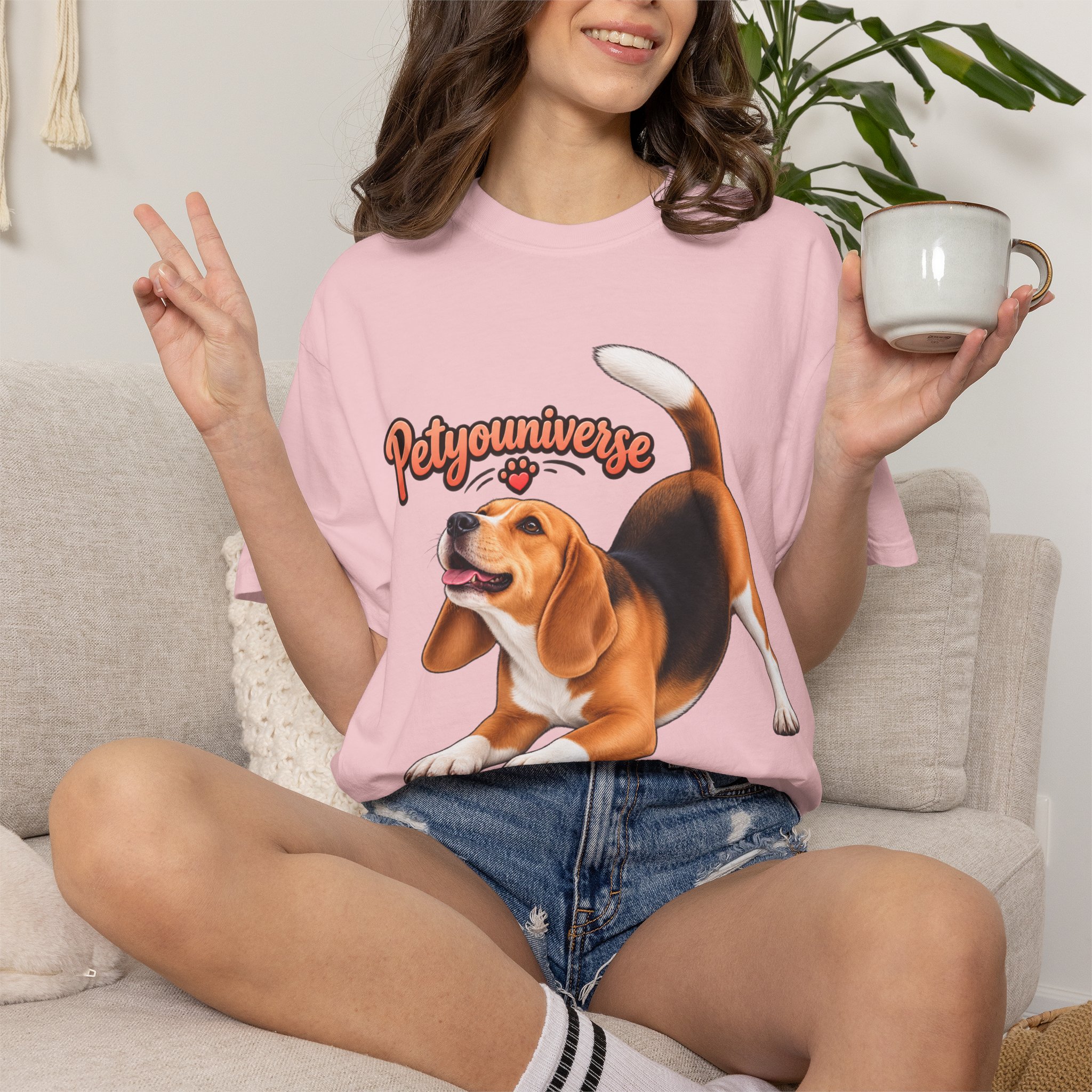 Beagle Playtime T-Shirt — "PetYoUniverse" Graphic Tee for Dog Lovers - Image 93