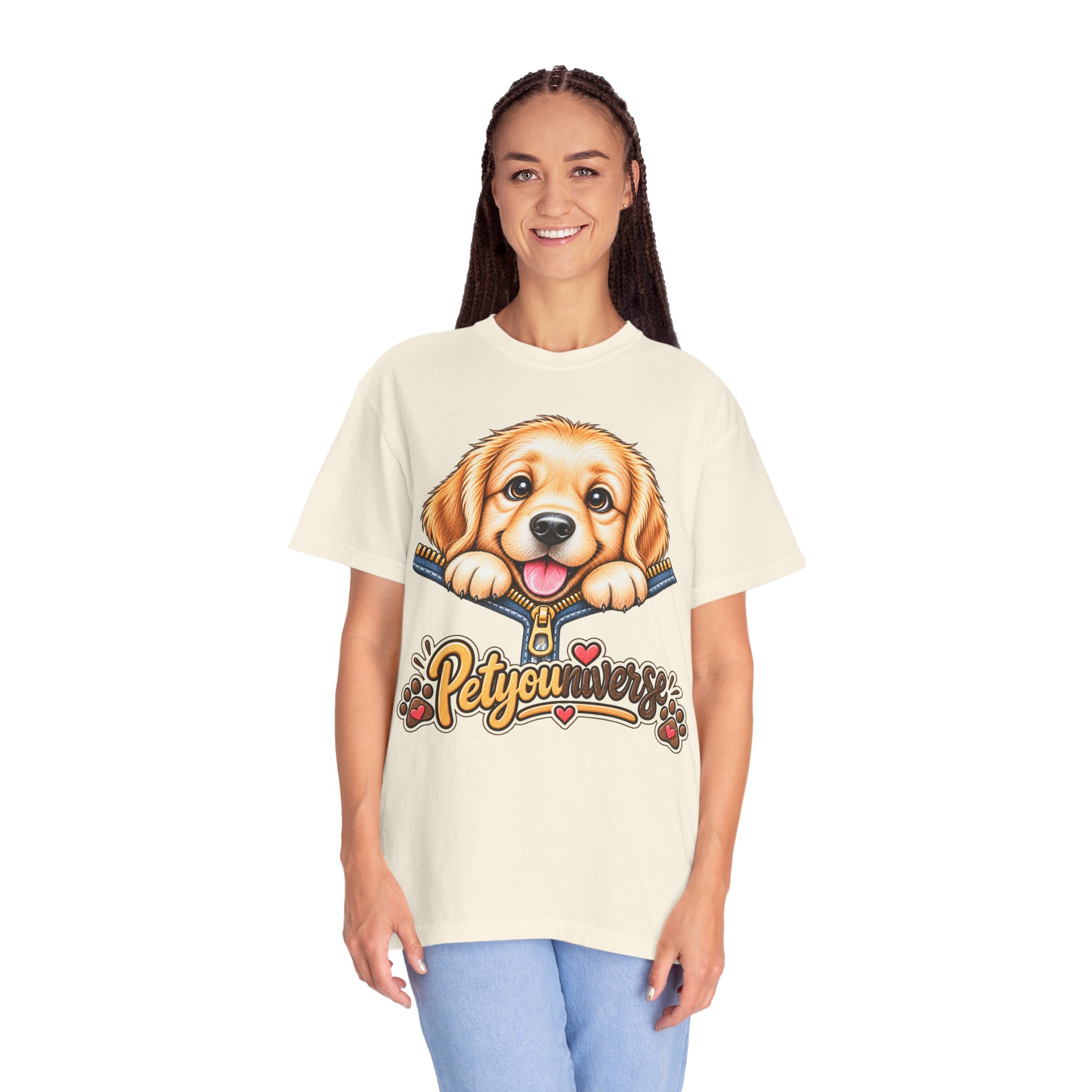 Golden Retriever Puppy "PetYoUniverse" T-Shirt - Image 5