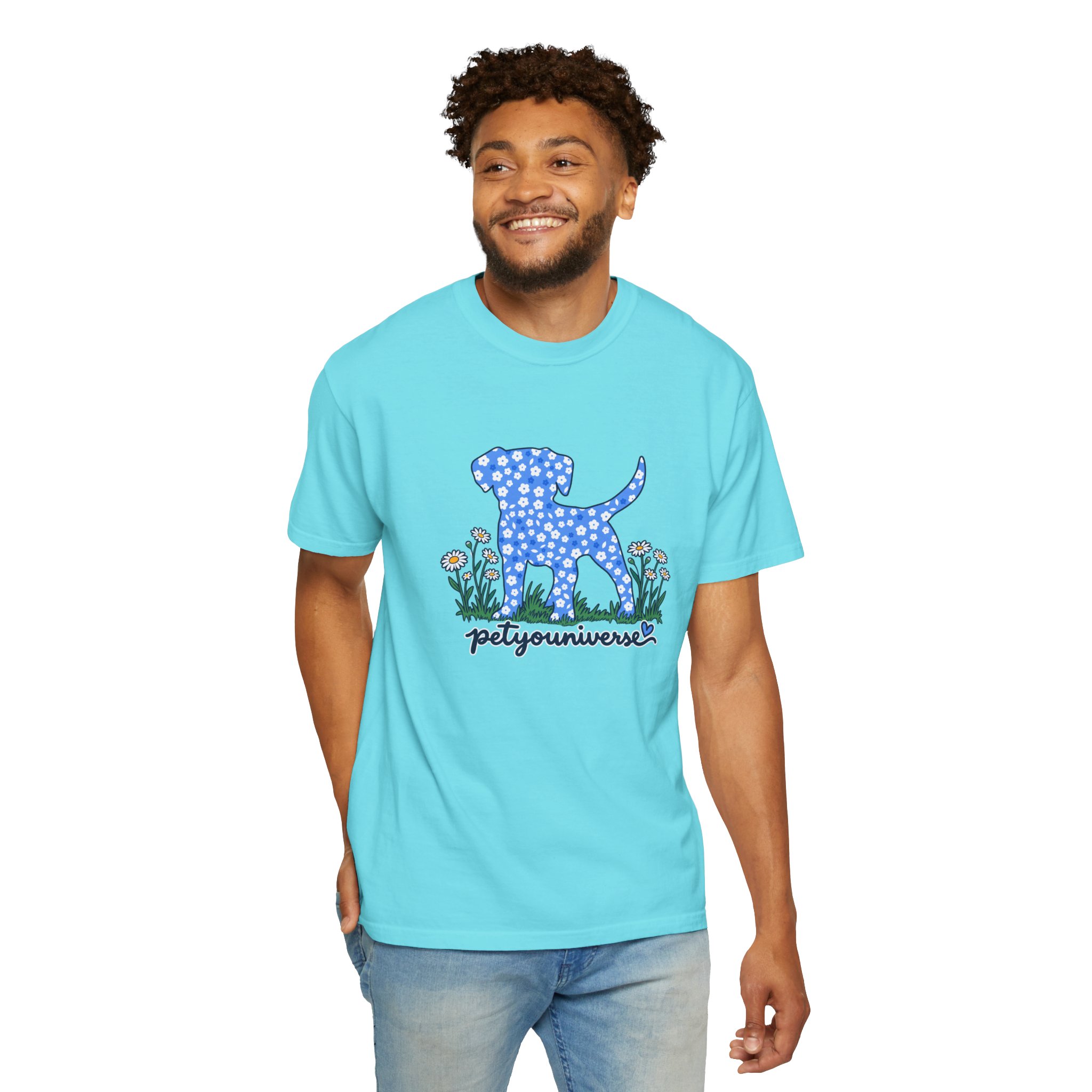 Dog Silhouette Floral T‑Shirt — "PetYoUniverse" Graphic Tee - Image 62
