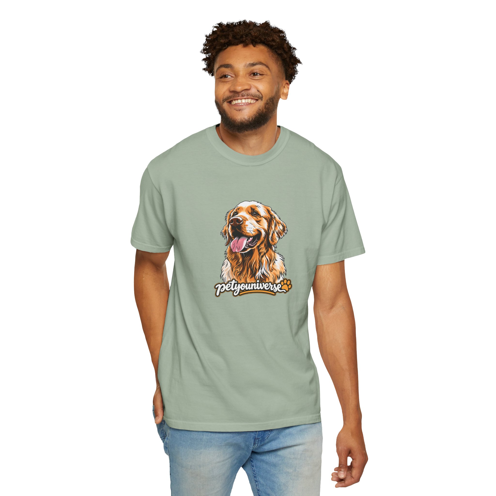 Dog Lover T-Shirt — Golden Retriever Portrait "PetYoUniverse" Graphic - Image 79