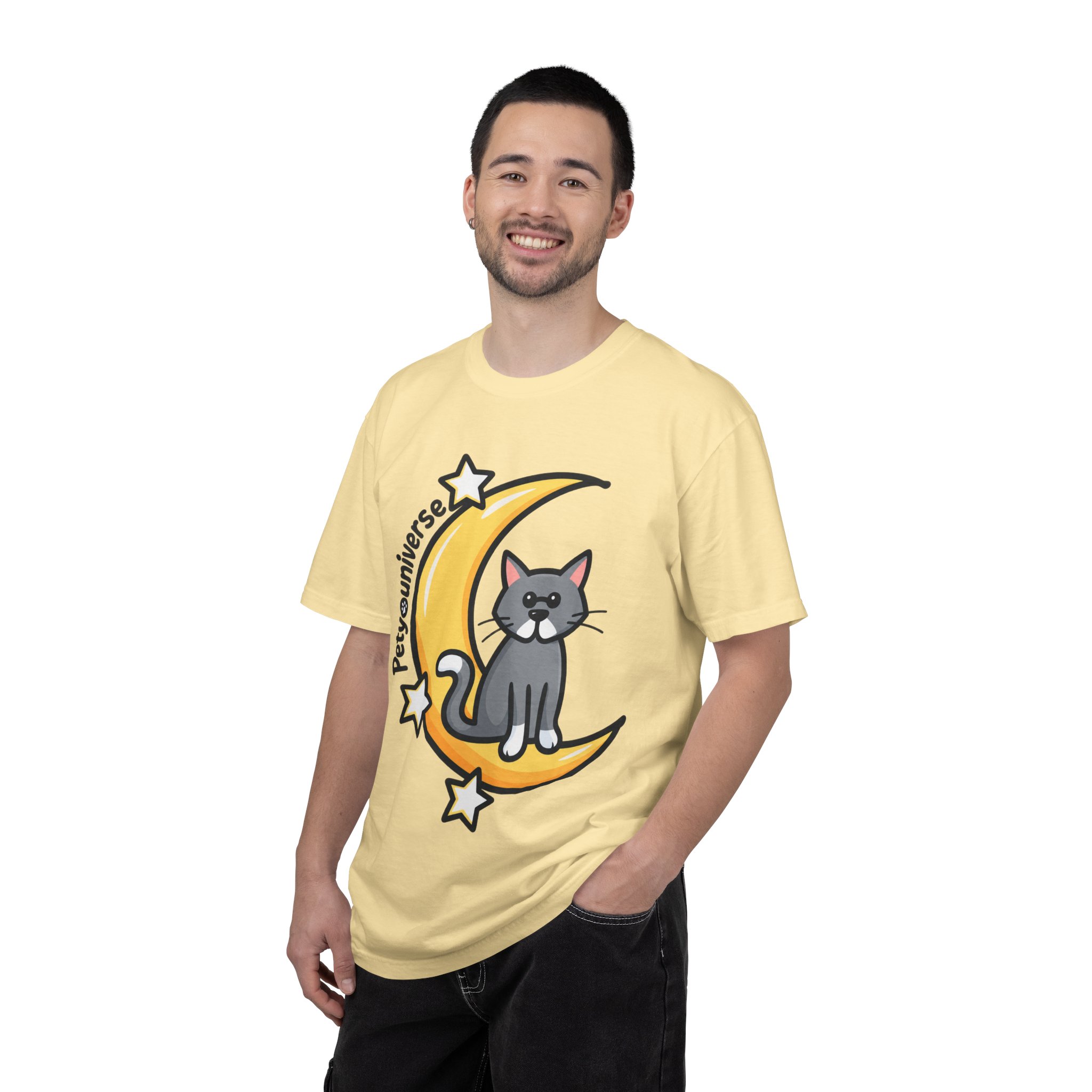 Cat on the Moon T-Shirt — "PetYoUniverse" Cute Cat Graphic Tee - Image 22