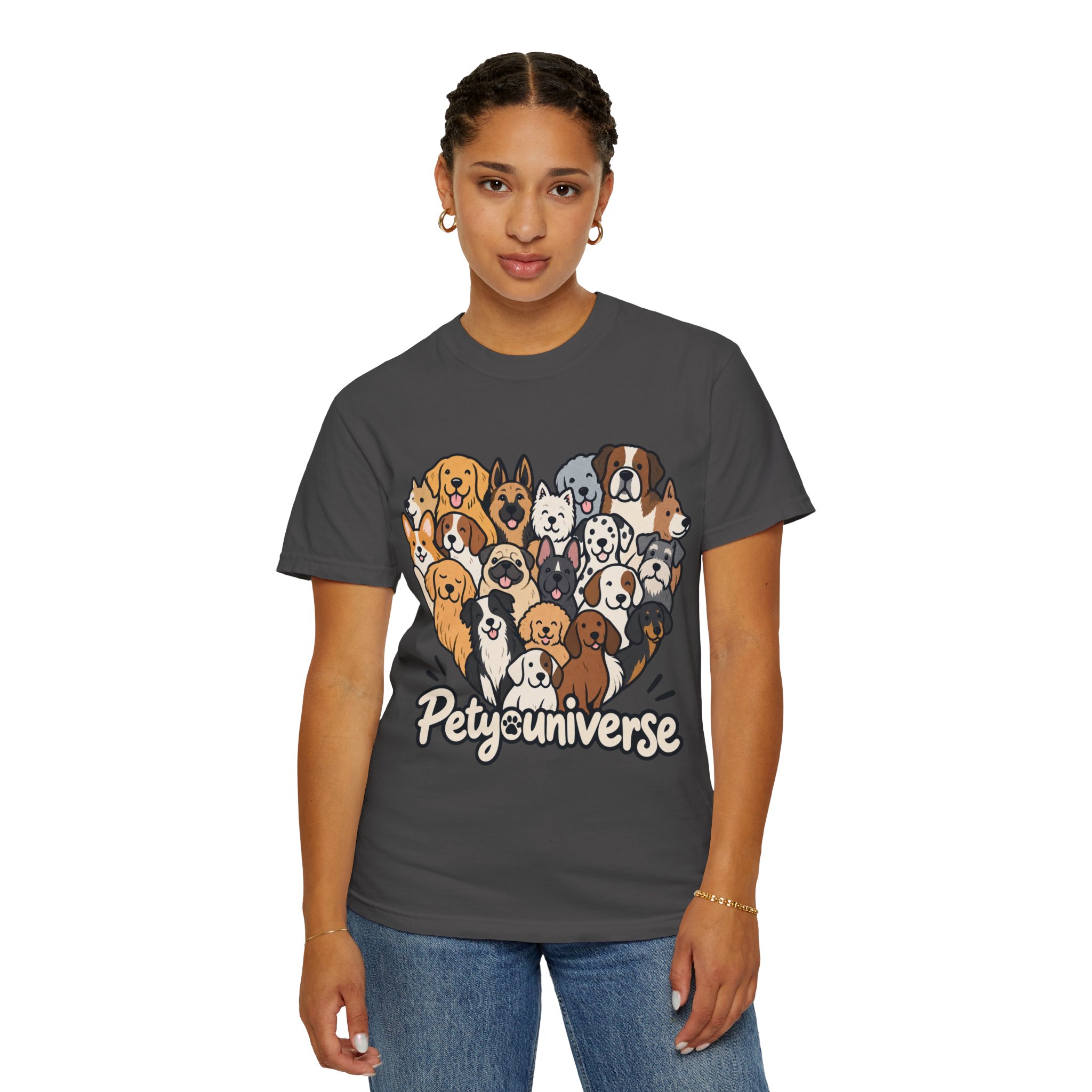 Dog Lover Cartoon T-Shirt — "Pety Universe" Graphic Tee - Image 126