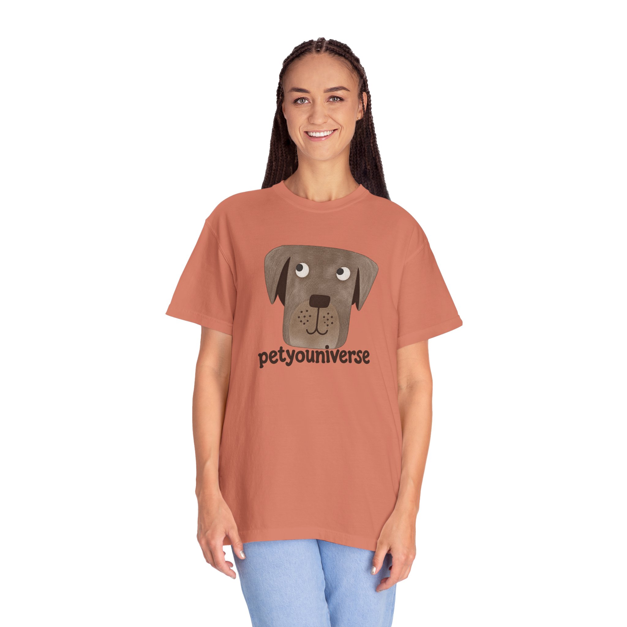 Dog Face Graphic T‑Shirt — "petyouniverse" Cute Pet Logo Tee - Image 5