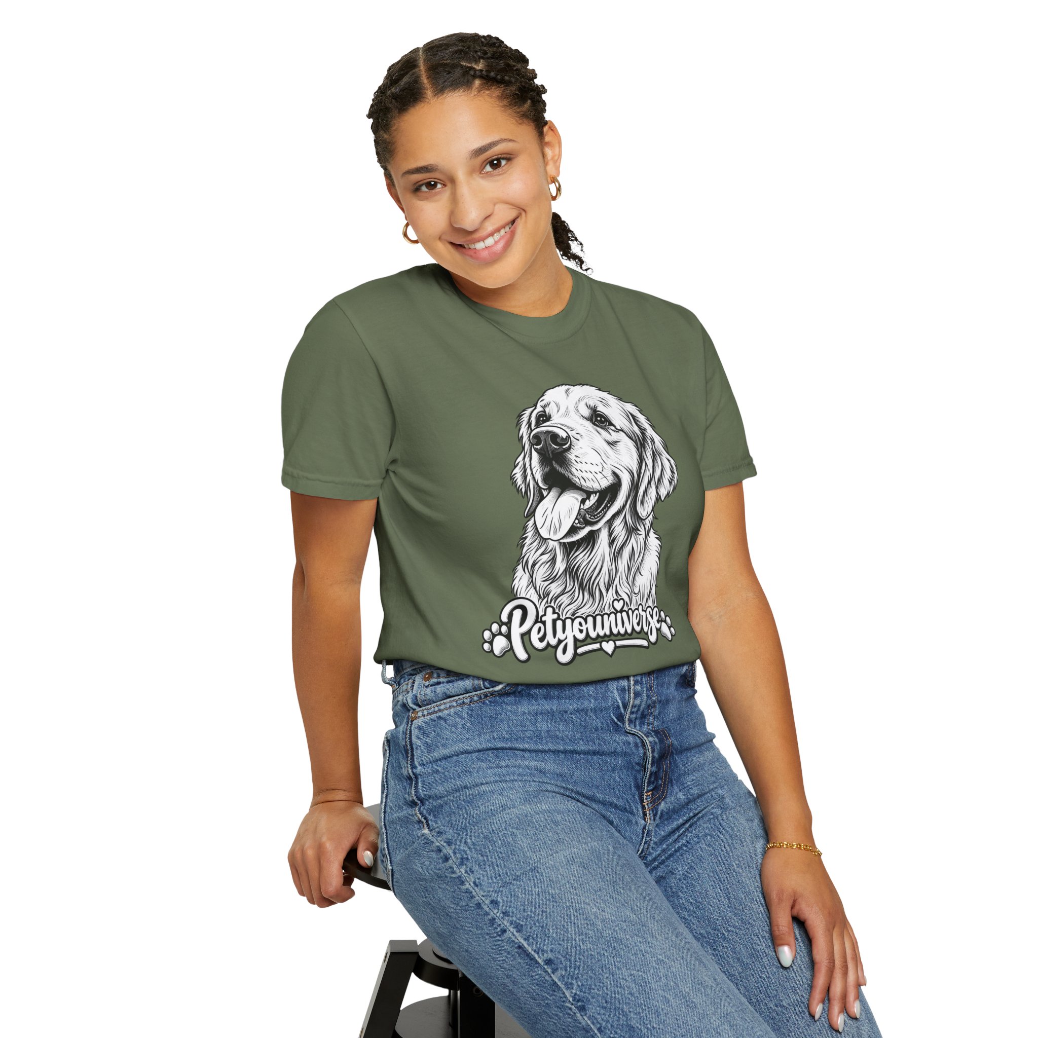 PetYoUniverse Golden Retriever Graphic T-Shirt — Cute Dog Portrait Tee - Image 42