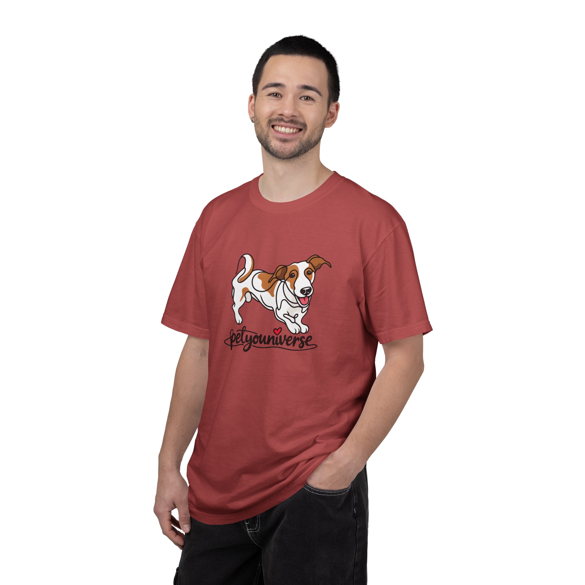 Dog Cartoon T-Shirt — "PetYoUniverse" Playful Jack Russell Tee - Image 130