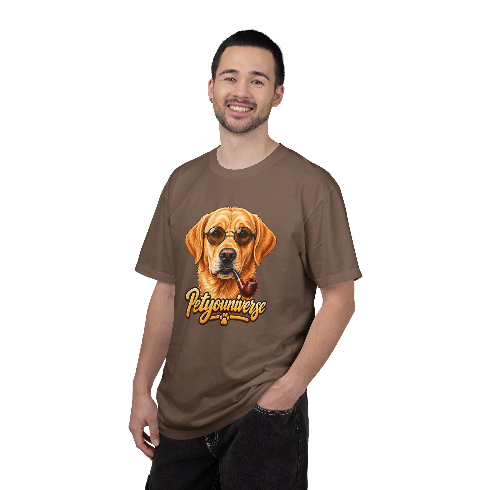 Dog Graphic T-Shirt — 'PetYoUniverse' Yellow Lab Portrait Tee - Image 49