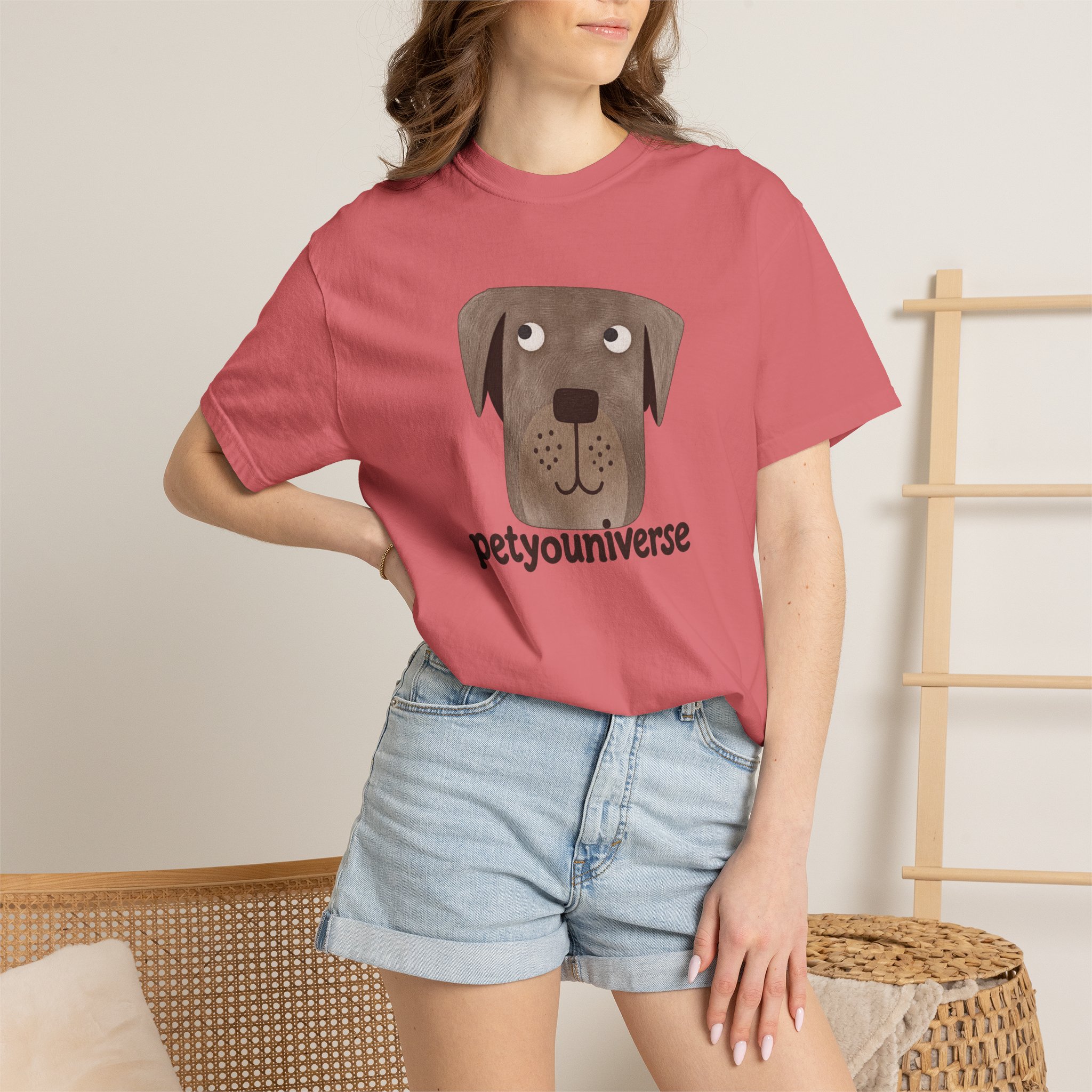 Dog Face Graphic T‑Shirt — "petyouniverse" Cute Pet Logo Tee - Image 119