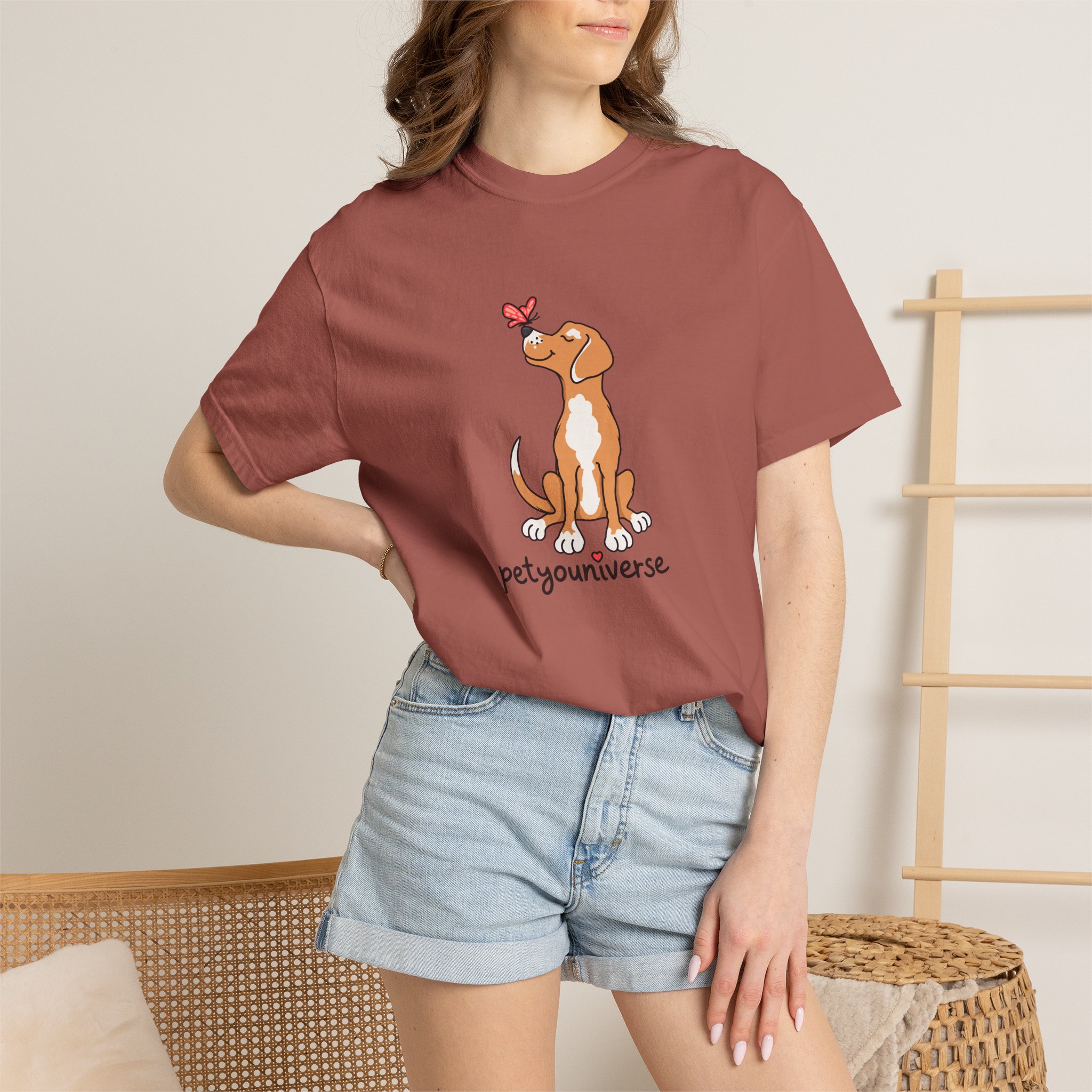 PetYoUniverse Cute Dog & Butterfly T‑Shirt - Image 119