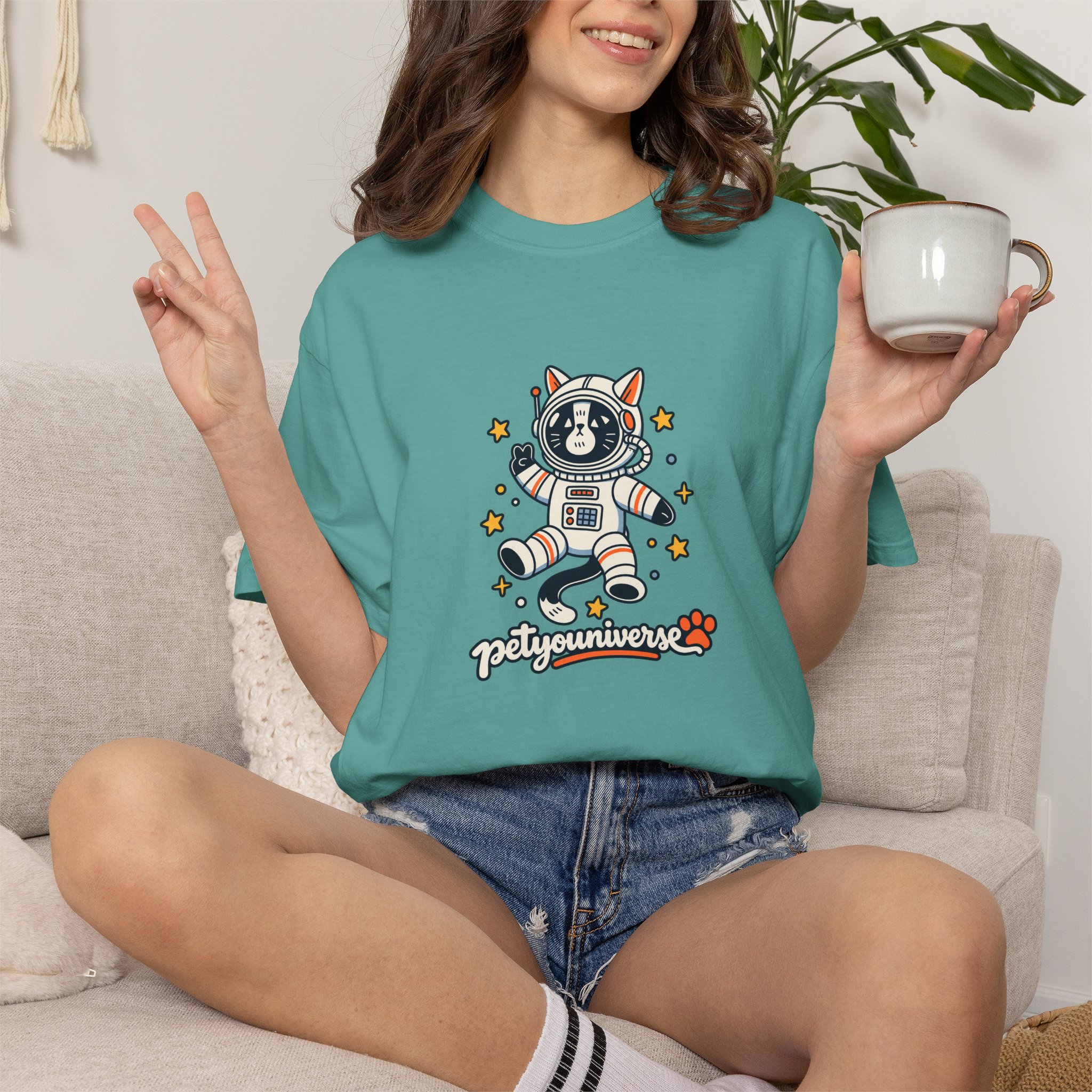 Astronaut Dog T-Shirt — 'PetYoUniverse' Cute Space Pup Tee - Image 93