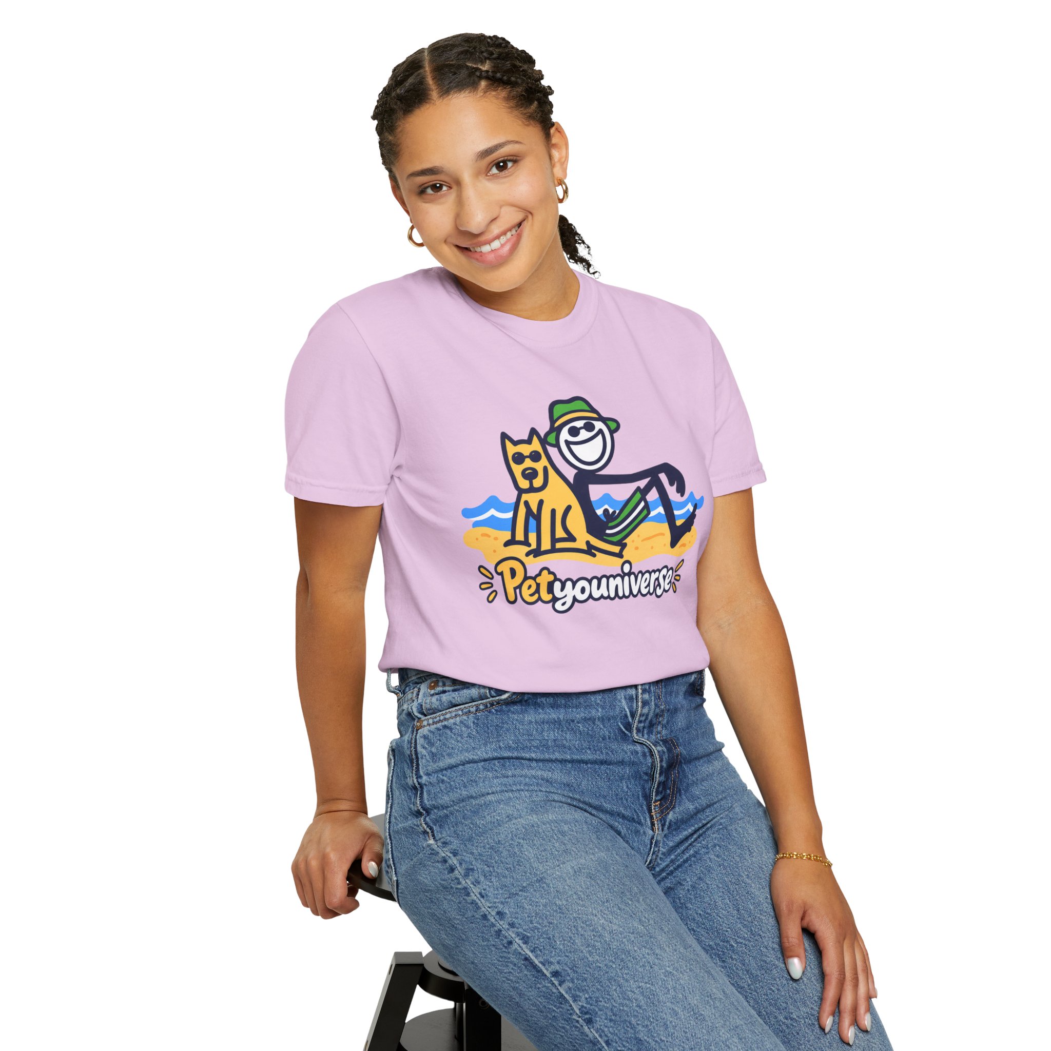 PetYouUniverse Beach Tee — Cute Dog & Owner Graphic T-Shirt - Image 85