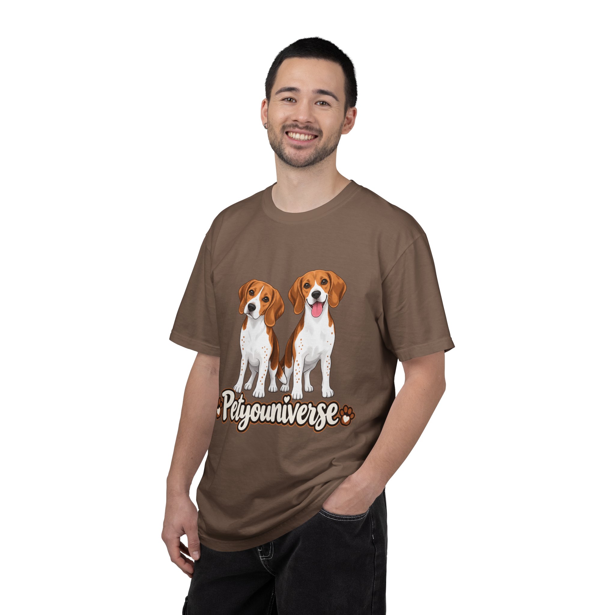 Beagle Lovers T-Shirt — 'PetYoUniverse' Cute Cartoon Duo Dog Tee - Image 31