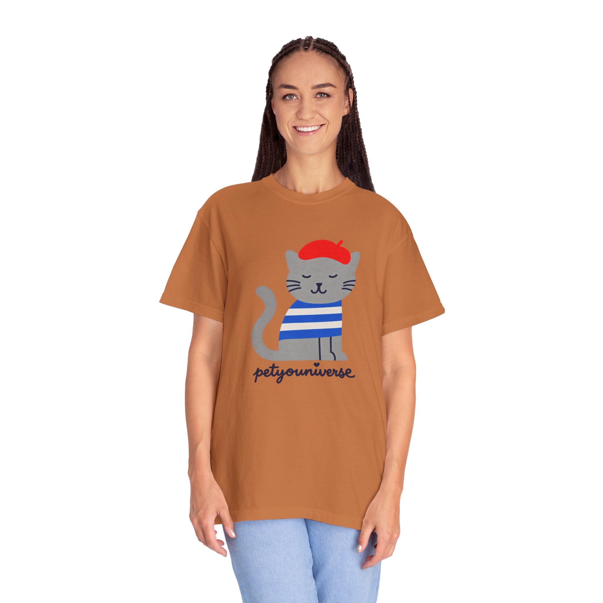 Cat Graphic T-Shirt — "petiyouniverse" Cute French Cat Tee - Image 23